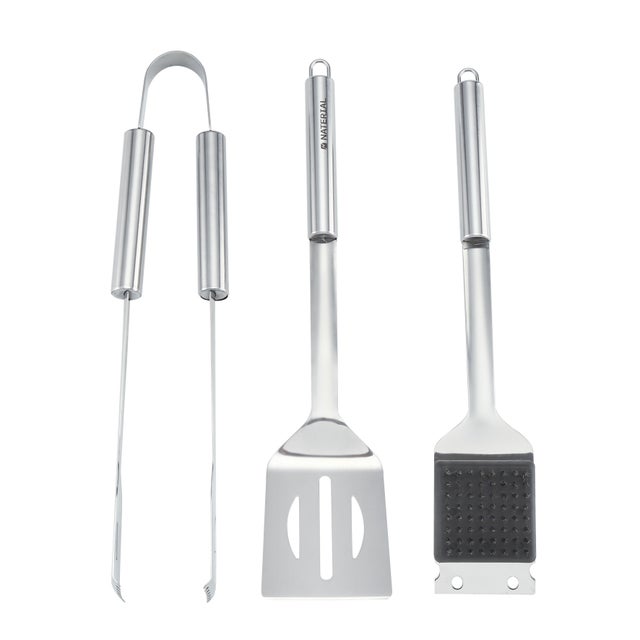 Pinze per barbecue  in inox grezzo NATERIAL L 36.5 x L 7.5 x H 6 cm, 3 pezzi