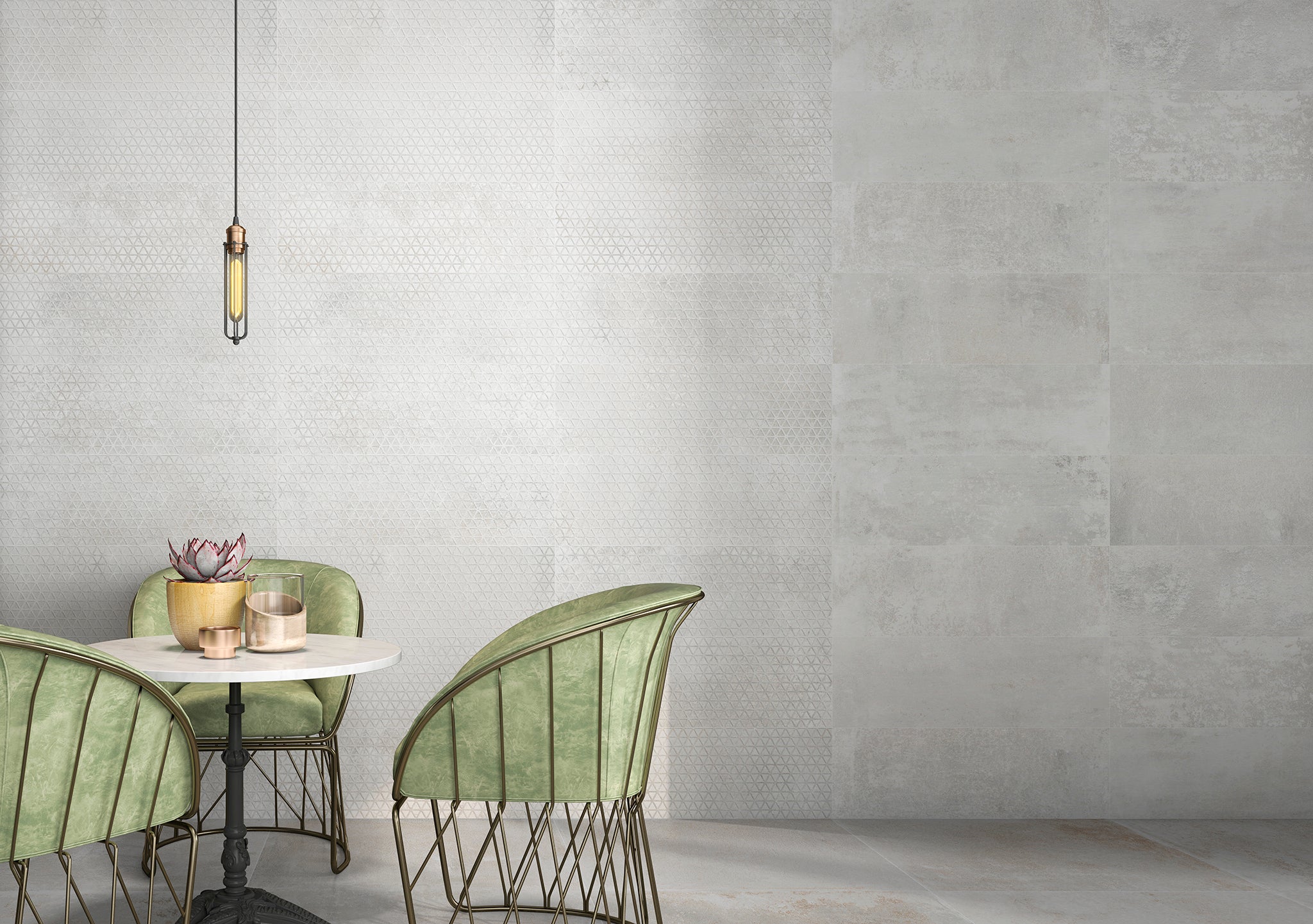 Azulejo cerámico Foundry efecto cemento blanco 30x90 cm SALONI - 3