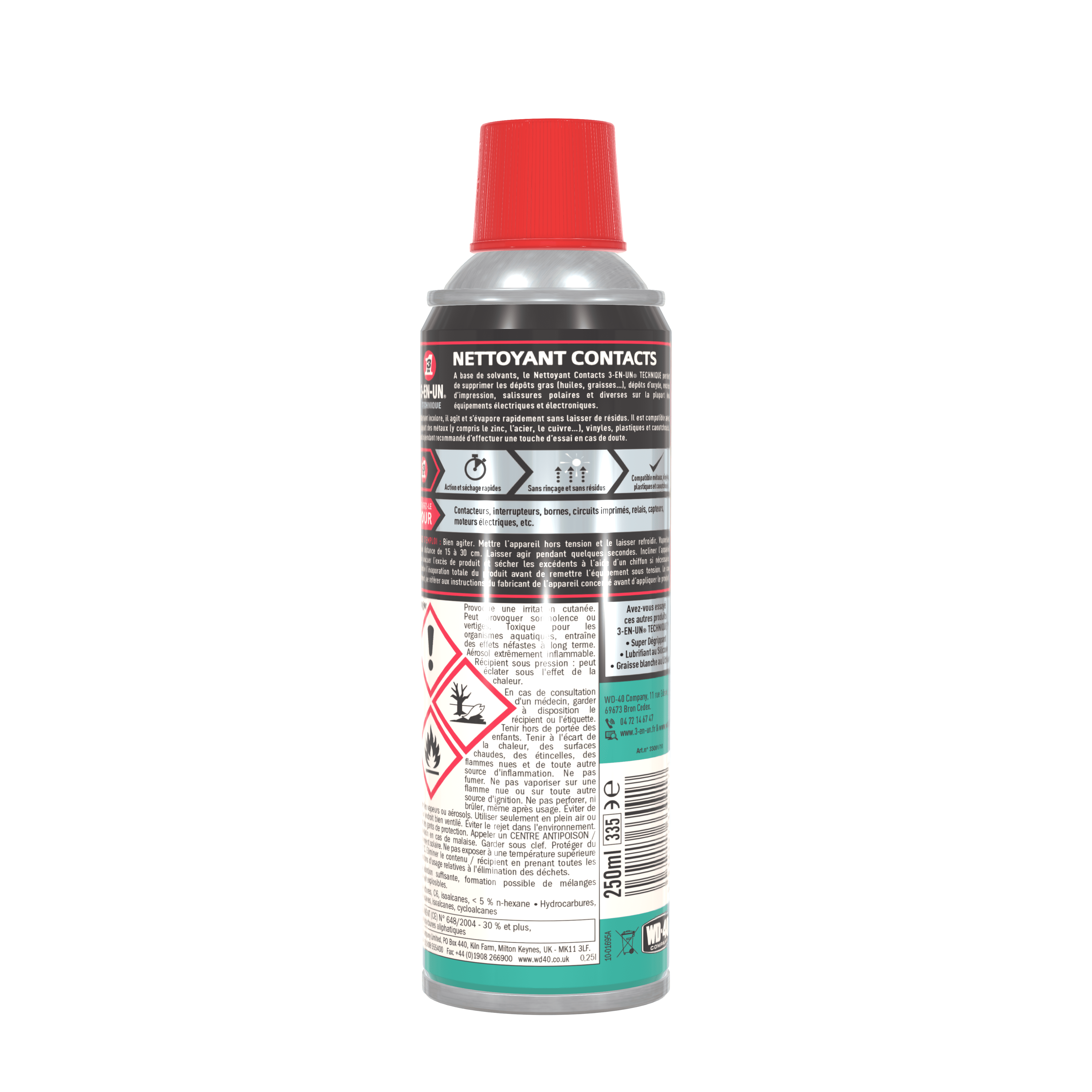Nettoyant contacts électriques 3-EN-UN TECHNIQUE en aérosol 250 ml - 11