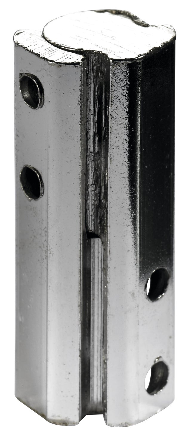 Set di 2 cardini per anta mobile reversibili ø 10 X 50  mm in ottone cromato argento lucido