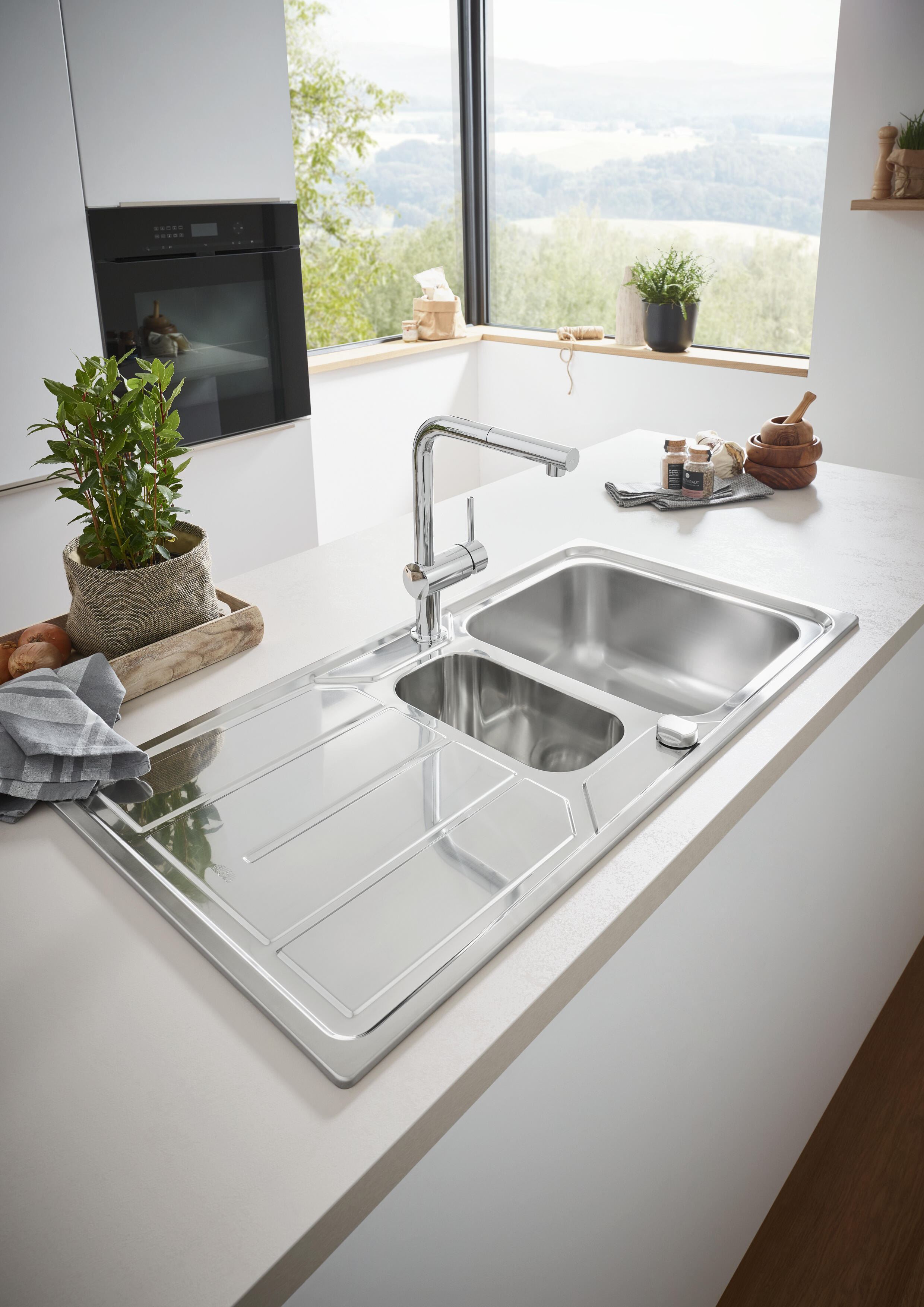 Torneira de bancada cinza cromado GROHE Minta - 4