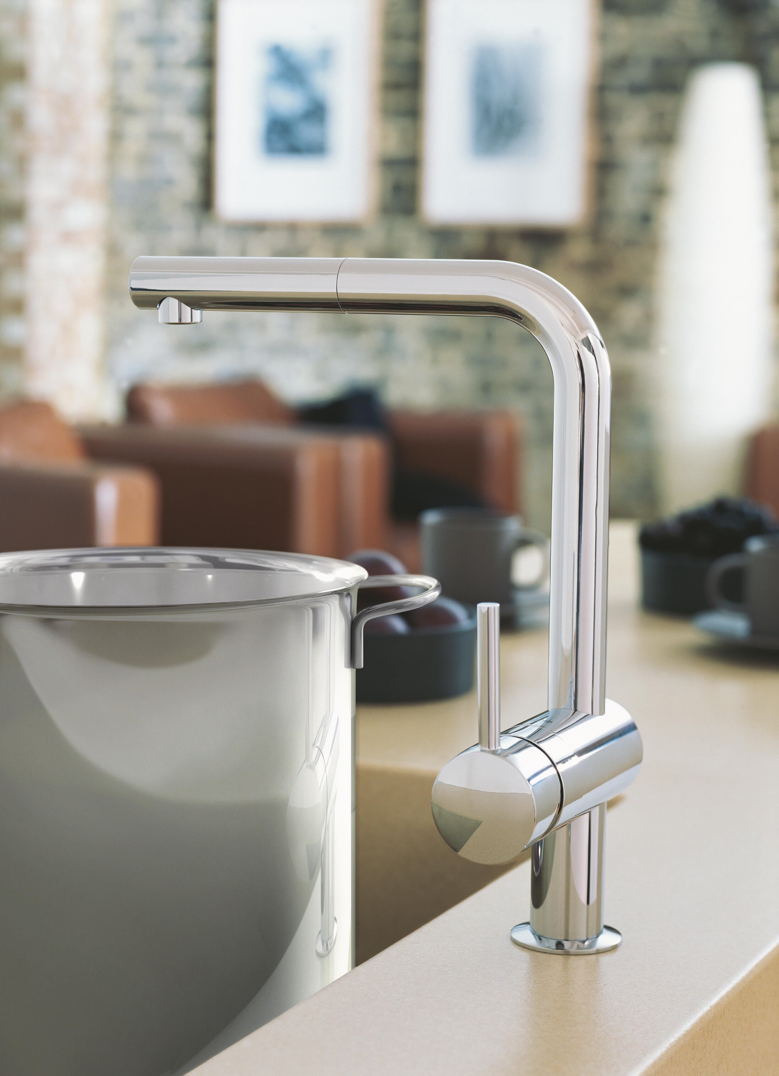 Torneira de bancada cinza cromado GROHE Minta - 18