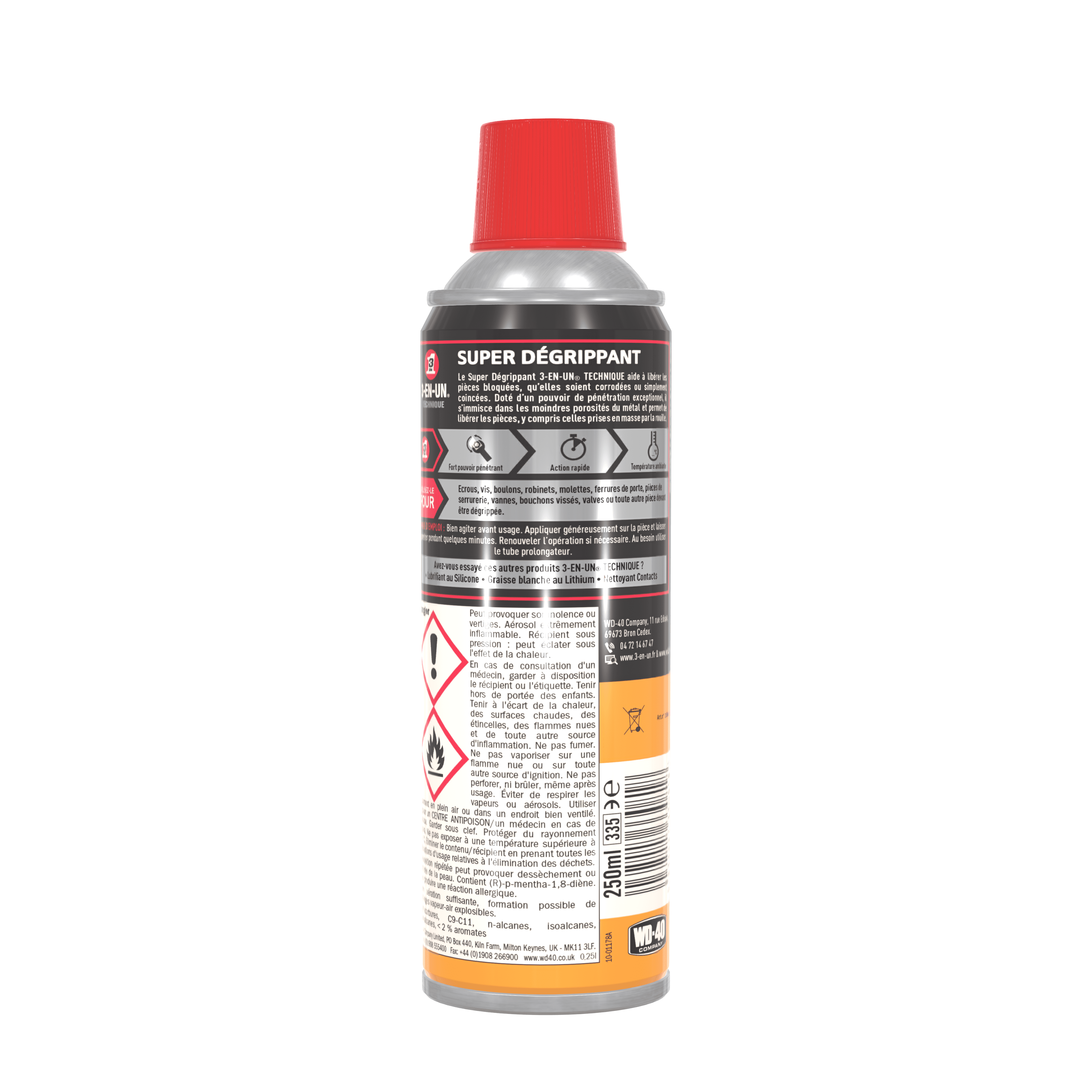 Dégrippant 3-EN-UN TECHNIQUE en aérosol 250 ml - 9