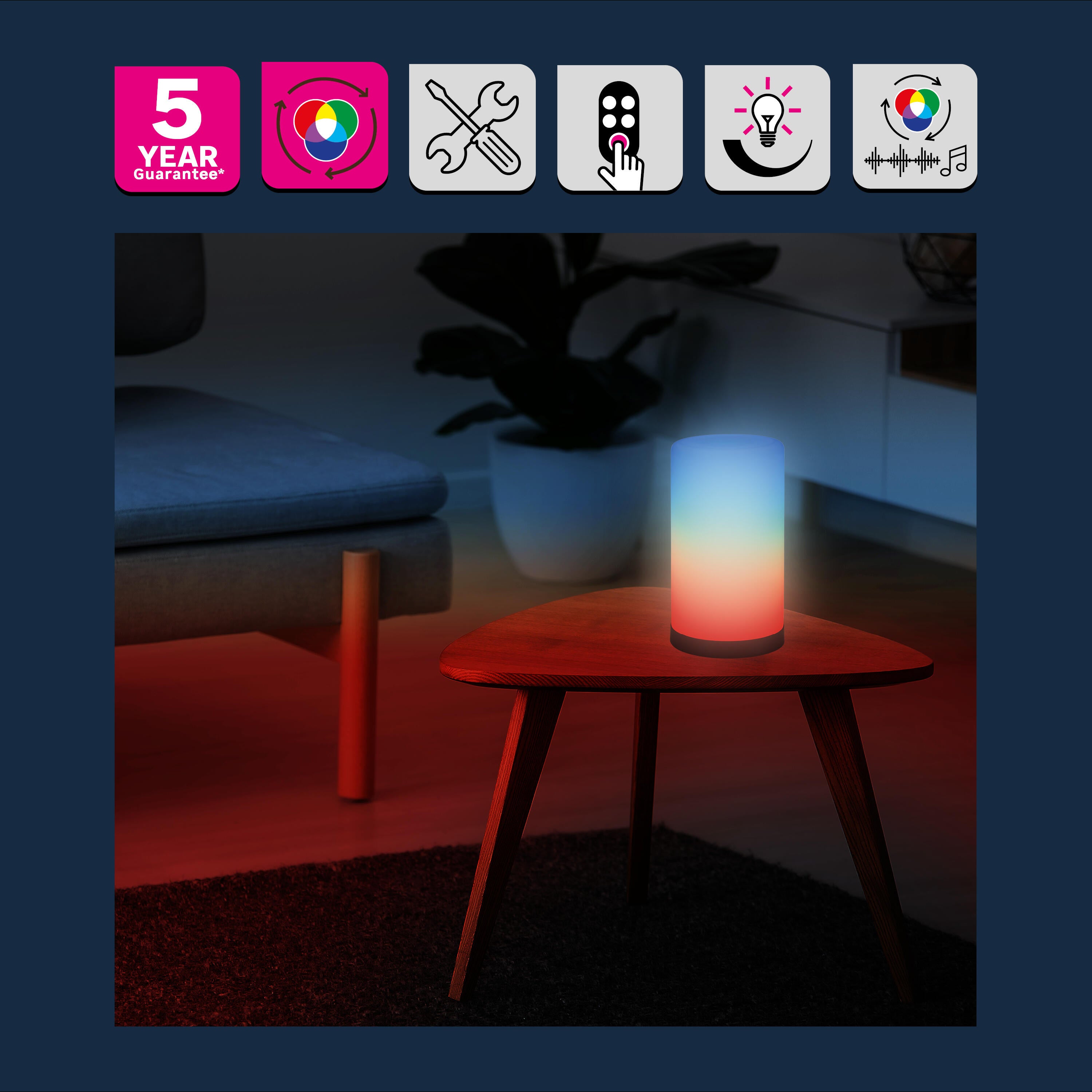 Lámpara de mesa LED con control de la intensidad de la luz INSPIRE con estructura de acero transparente pantalla de vidrio luz neutra 4000K alimentación a red - 4