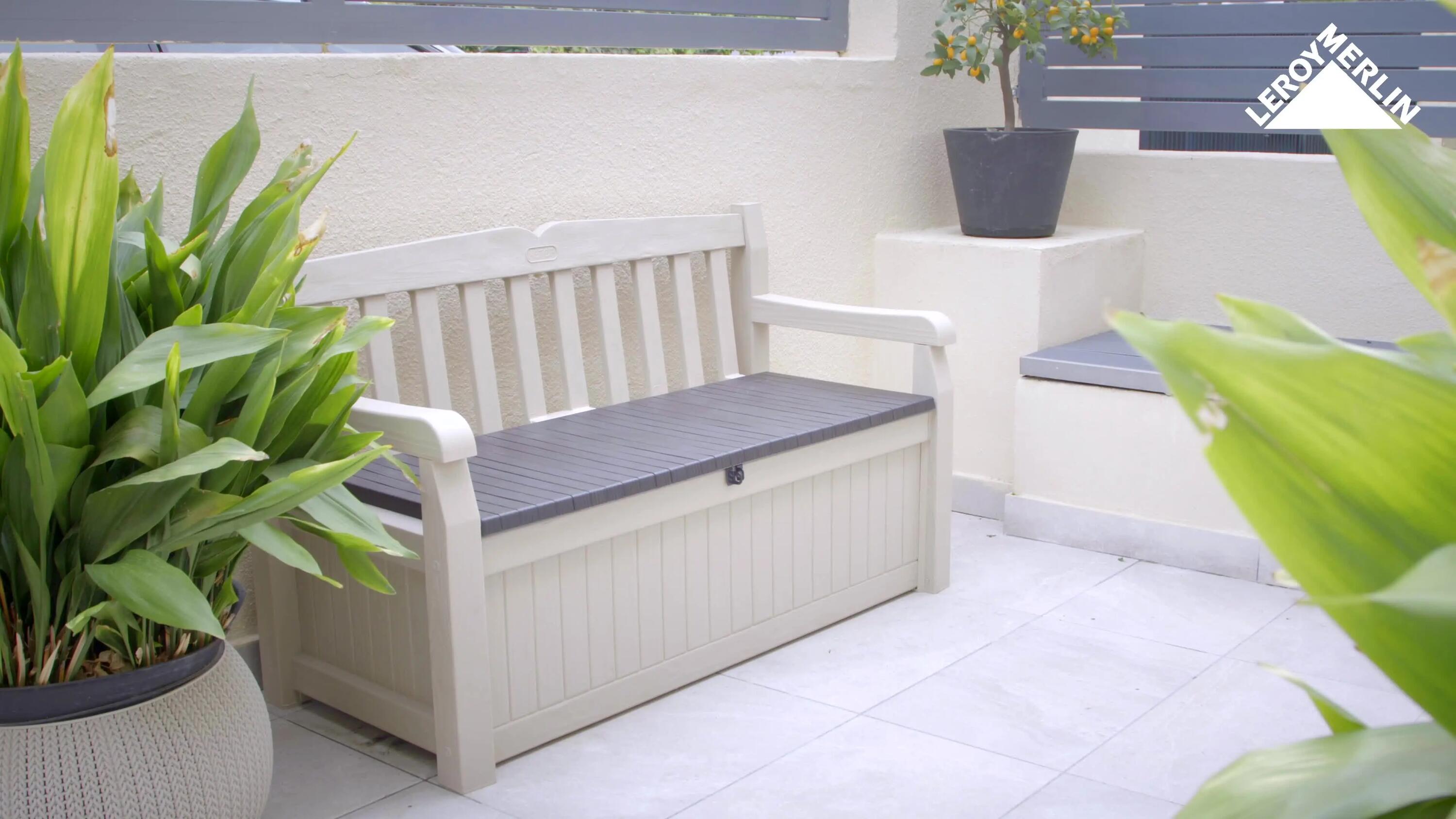 Arcón de jardín de resina Eden garden bench 140x84x60 cm - 3
