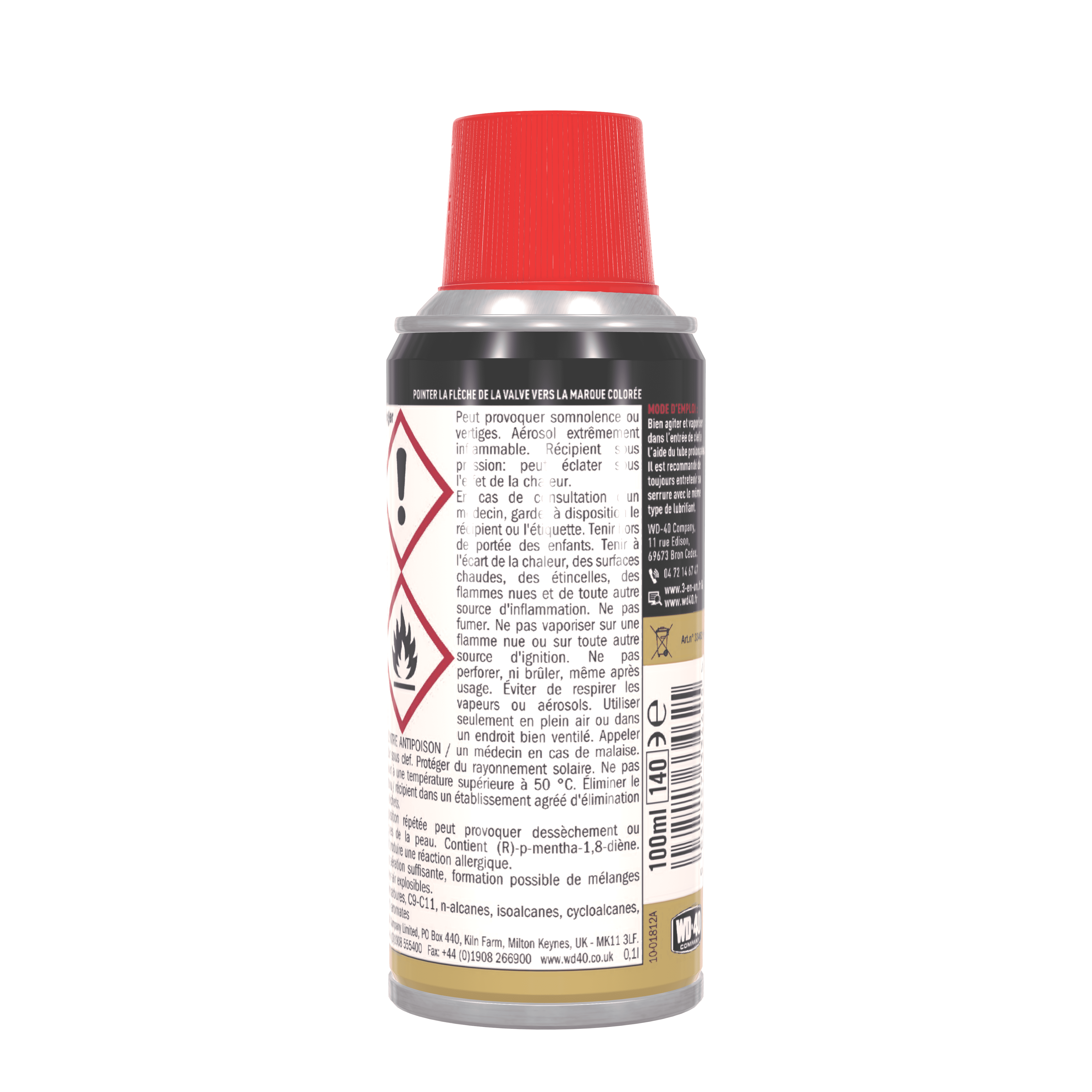 Lubrifiant pour serrure 3-EN-UN TECHNIQUE en aérosol 100 ml - 12