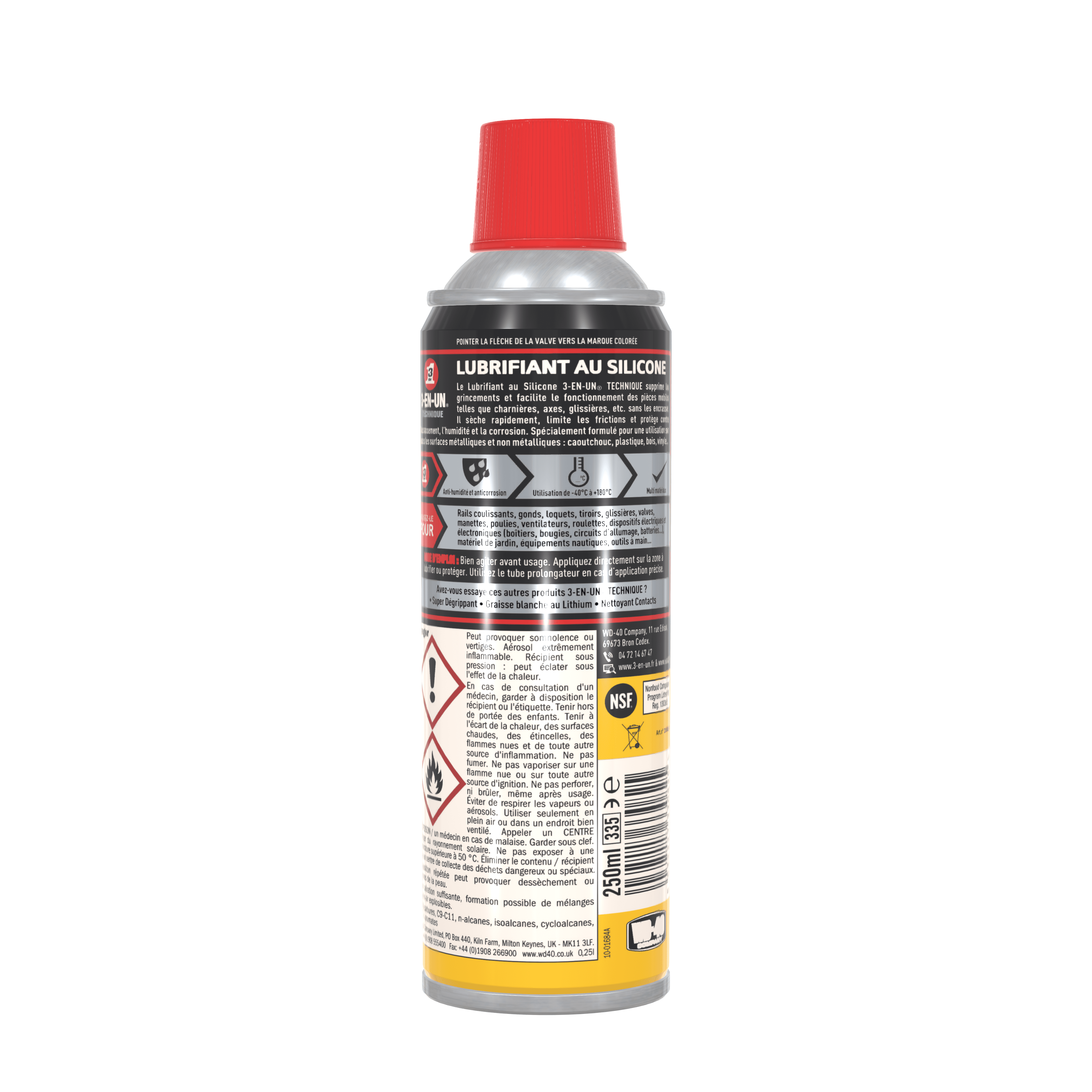 Lubrifiant au silicone t 3-EN-UN TECHNIQUE en aérosol 250 ml - 13