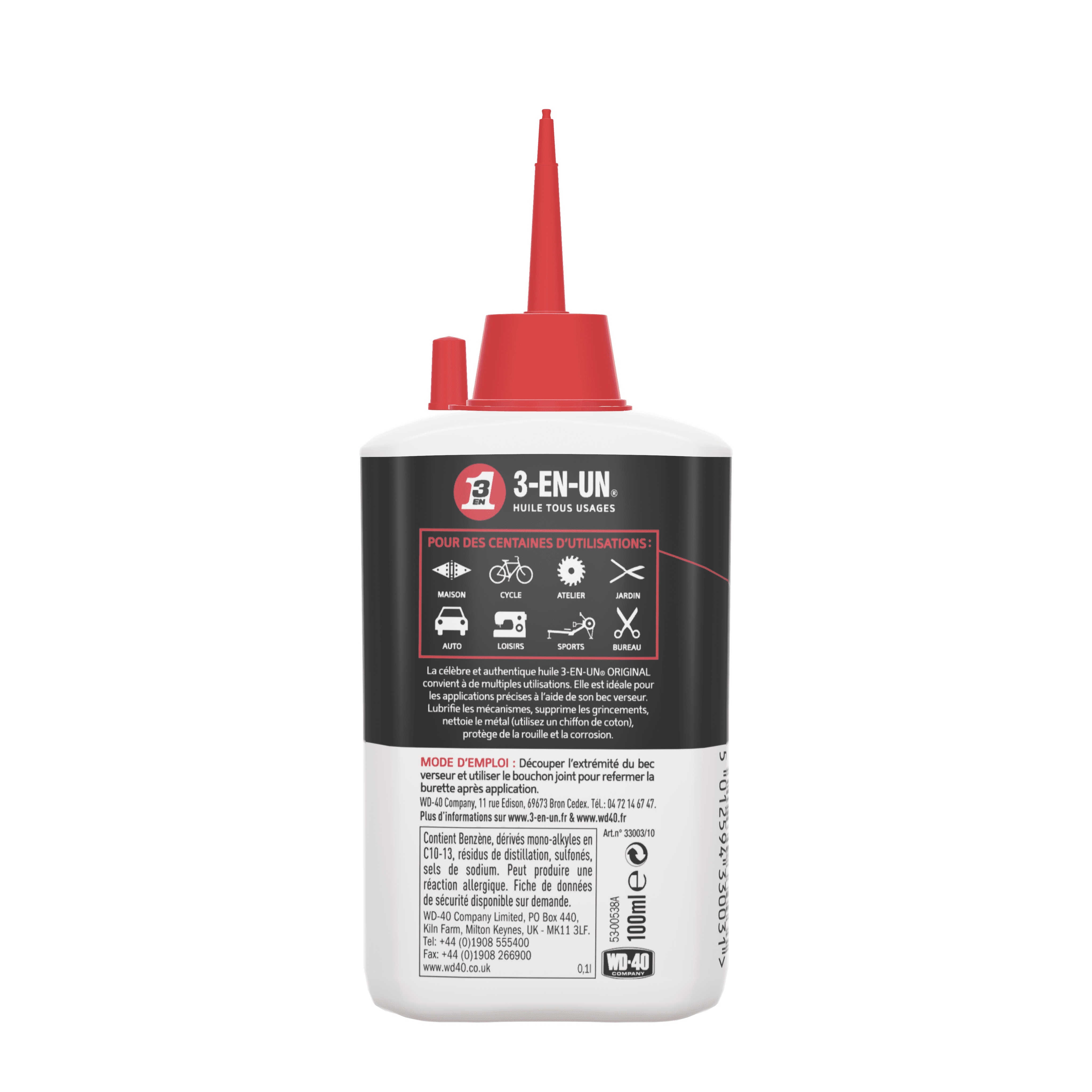 Lubrifiant et dégrippant 3-EN-UN en burette 100 ml - 10