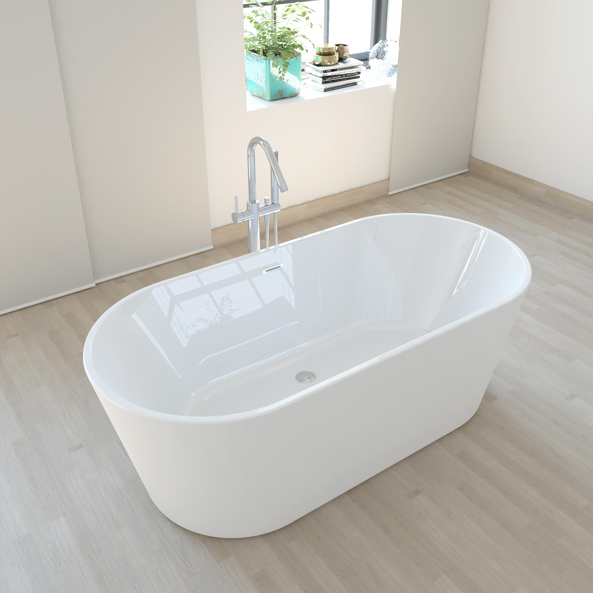 Bañera isla Diane blanco brillo 170x80 cm - 5
