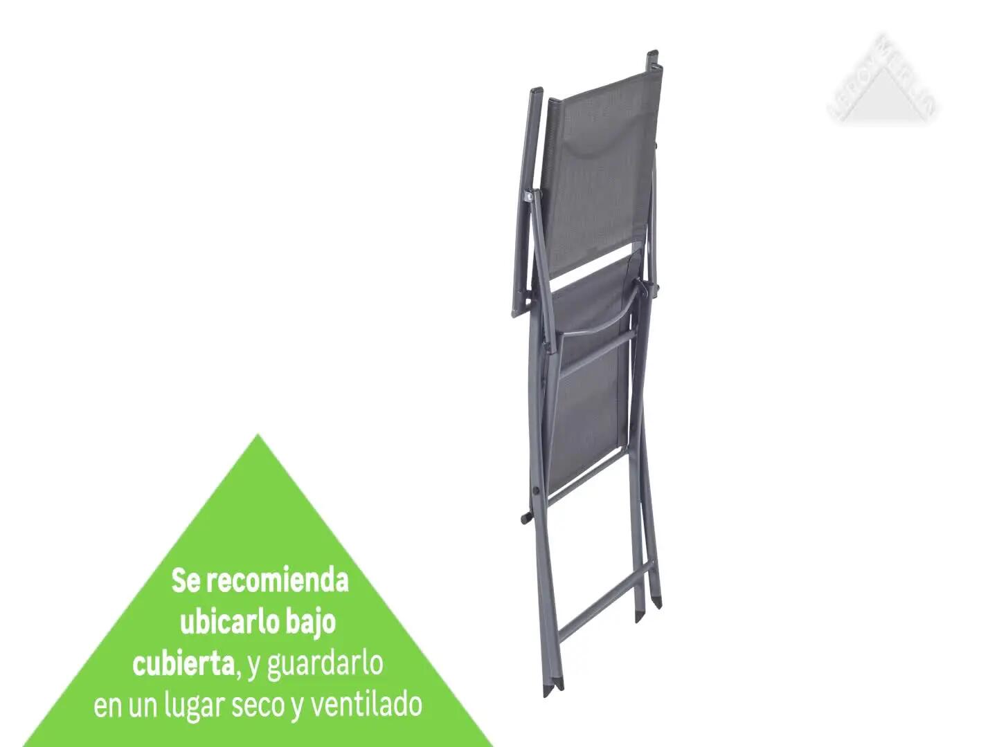 Sillón de jardín sín cojín de acero Emys gris Naterial  - 7