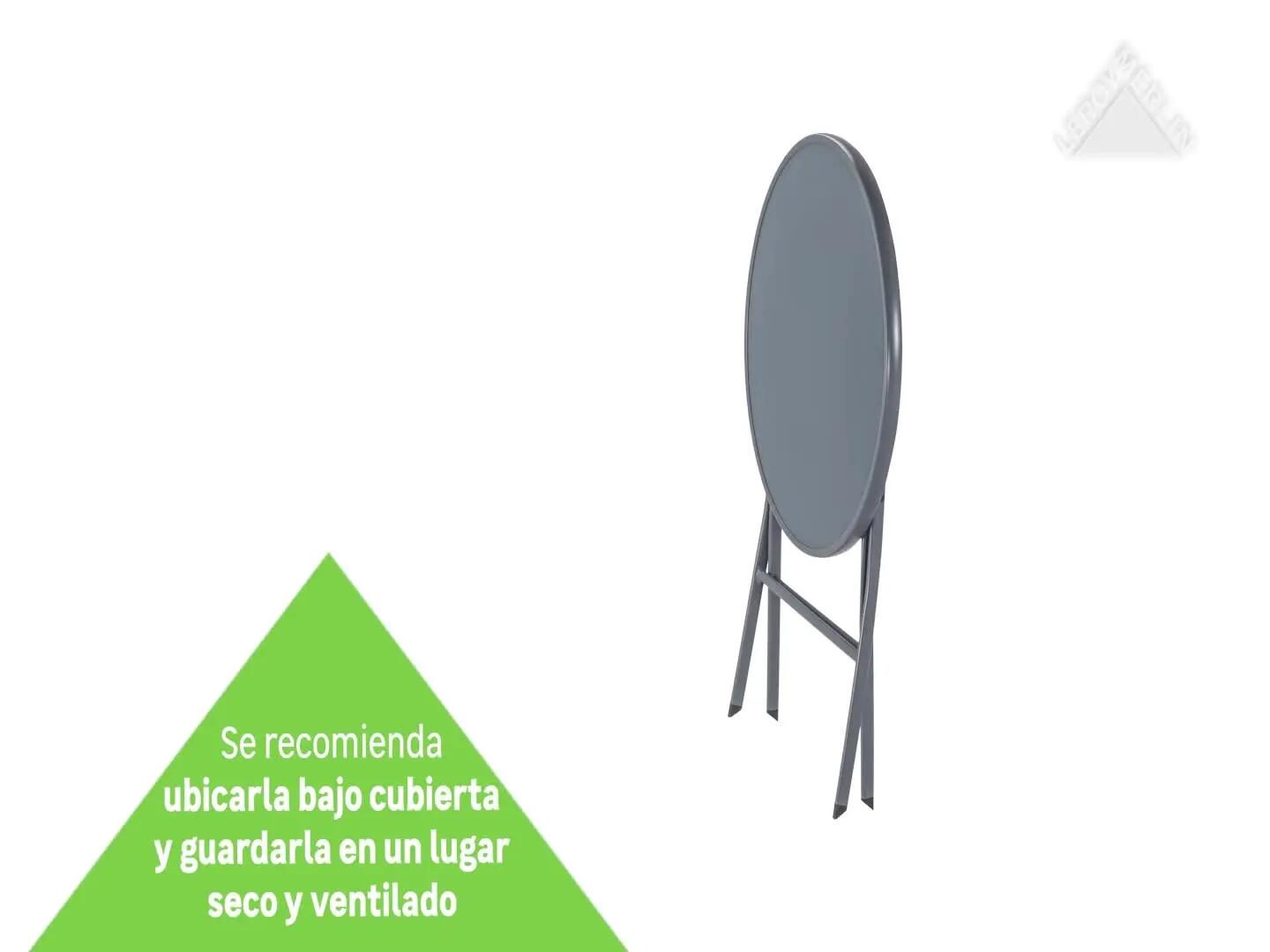Mesa de exterior de acero plegable Emys gris de ø60x72 cm - 3