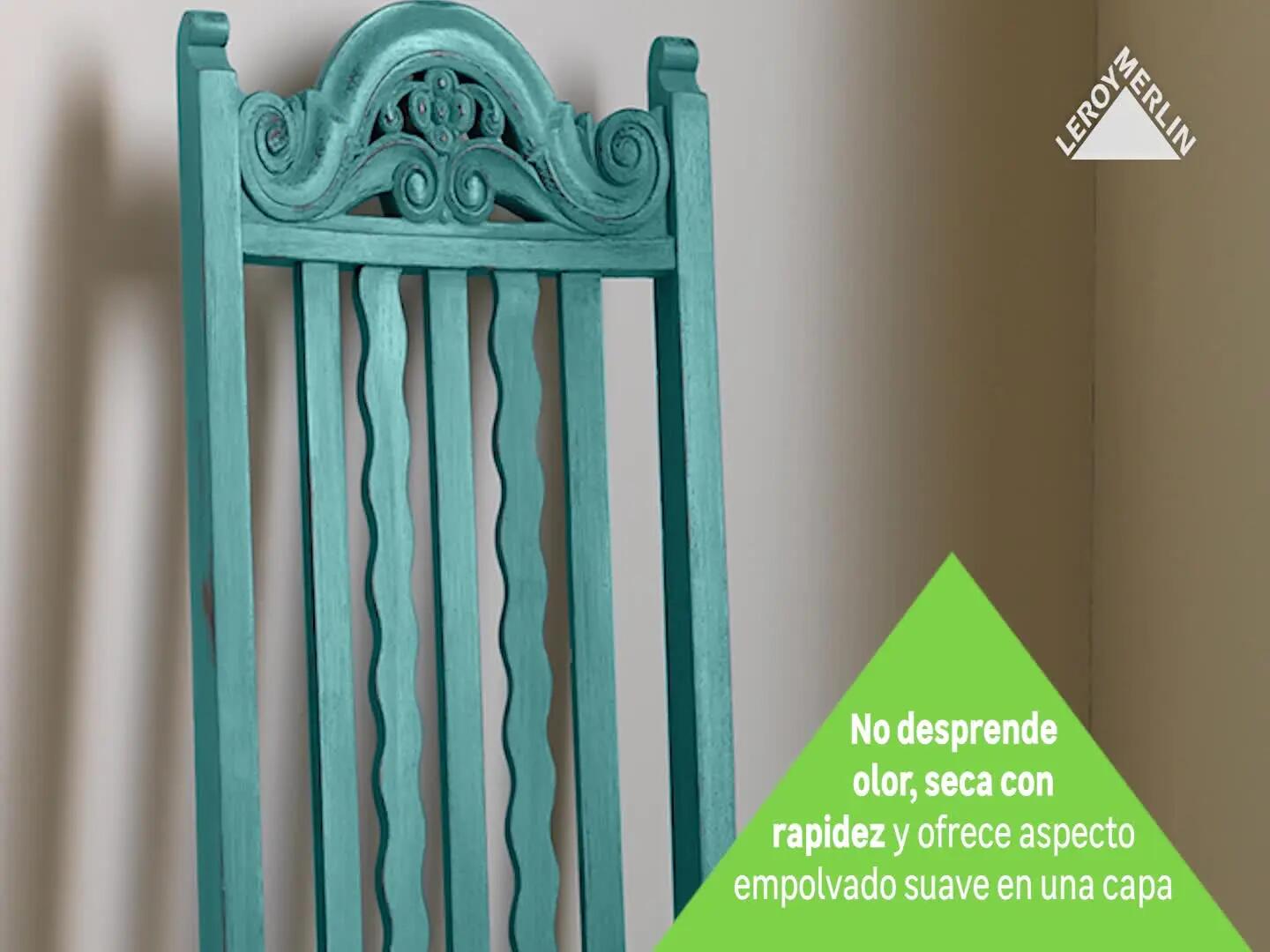 Pintura a la tiza RUST-OLEUM en color azul provincia mate para aplicar sobre madera, contrachapado 750 ml - 8