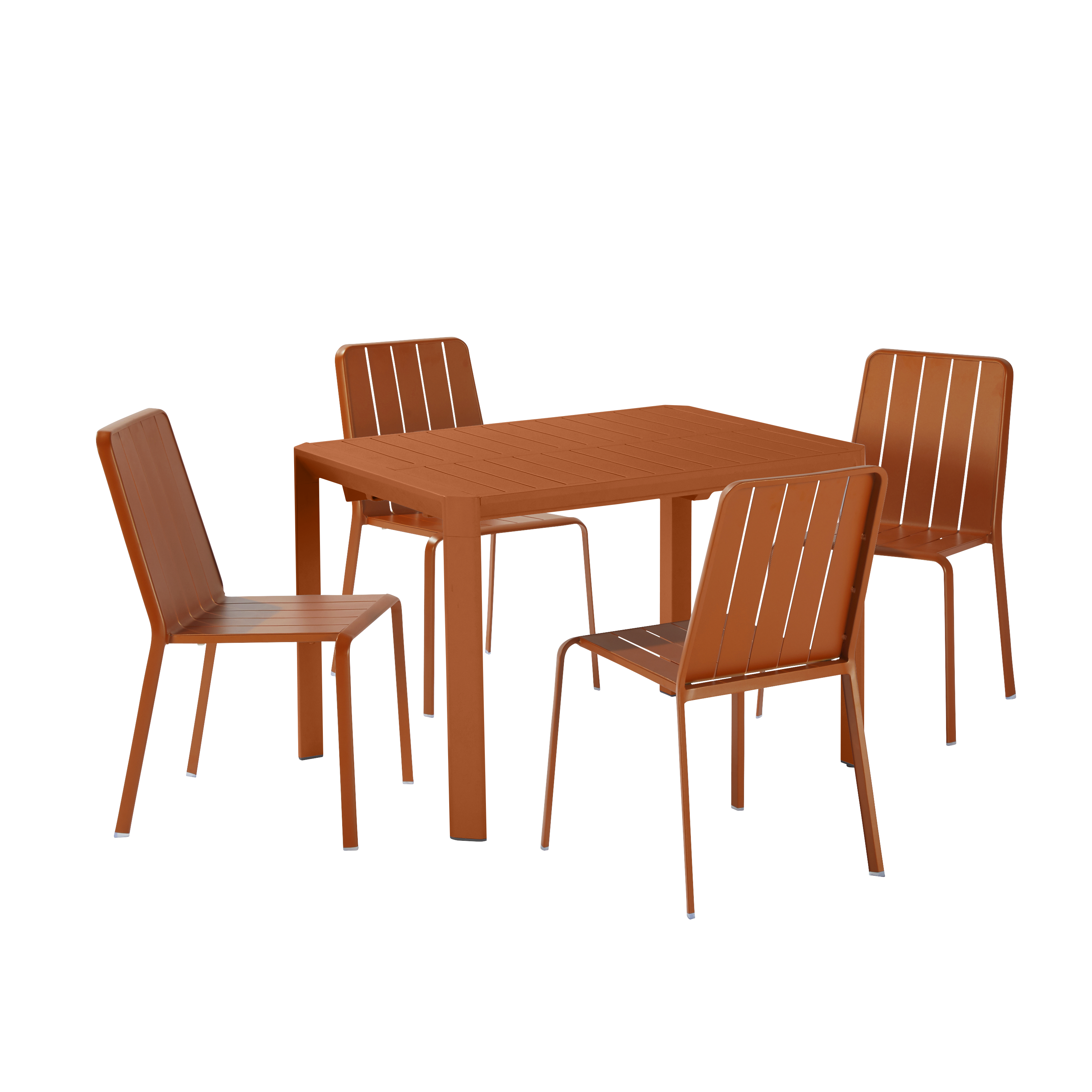 Sedia da giardino in alluminio rosso Idaho NATERIAL, seduta in alluminio arancione - 13