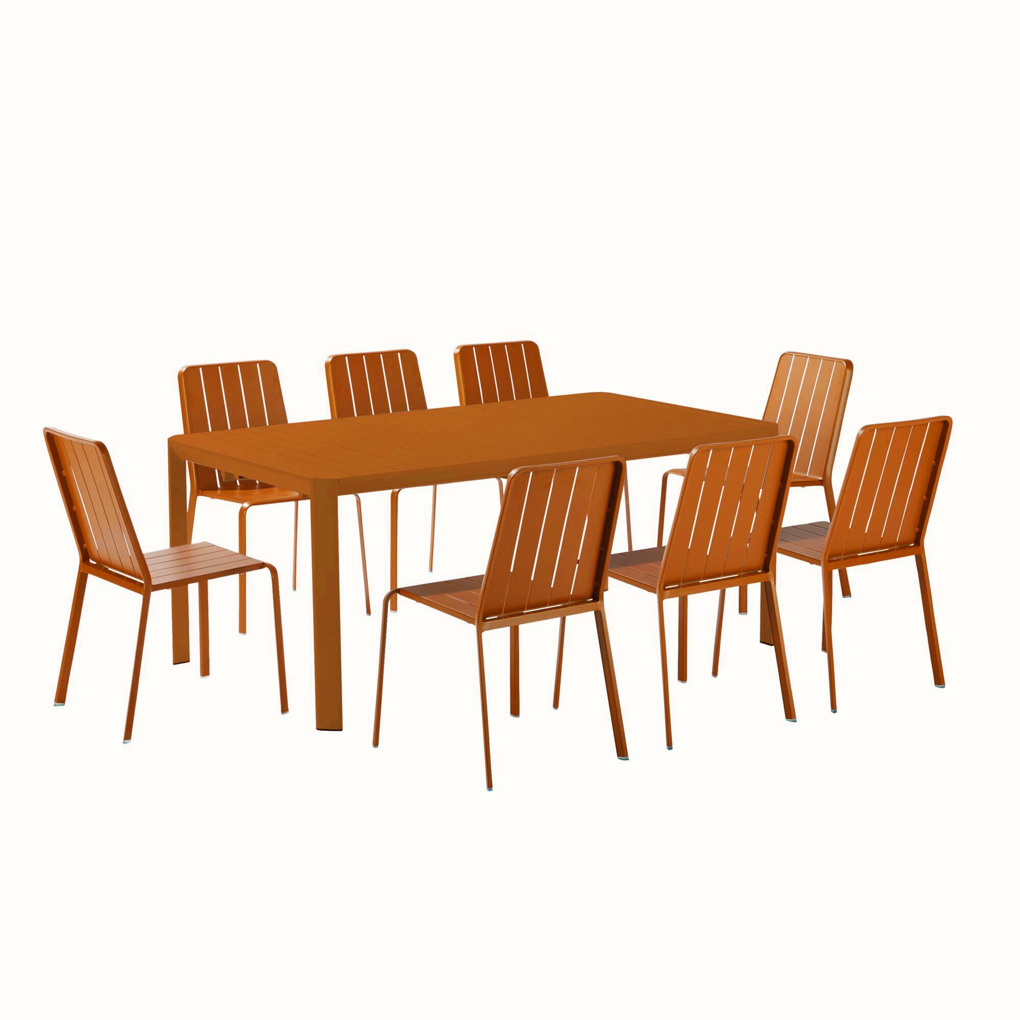 Sedia da giardino in alluminio rosso Idaho NATERIAL, seduta in alluminio arancione - 11