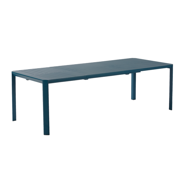 Mesa de jardín extensible NATERIAL Idaho de aluminio azul de 180/240x76x100 cm
