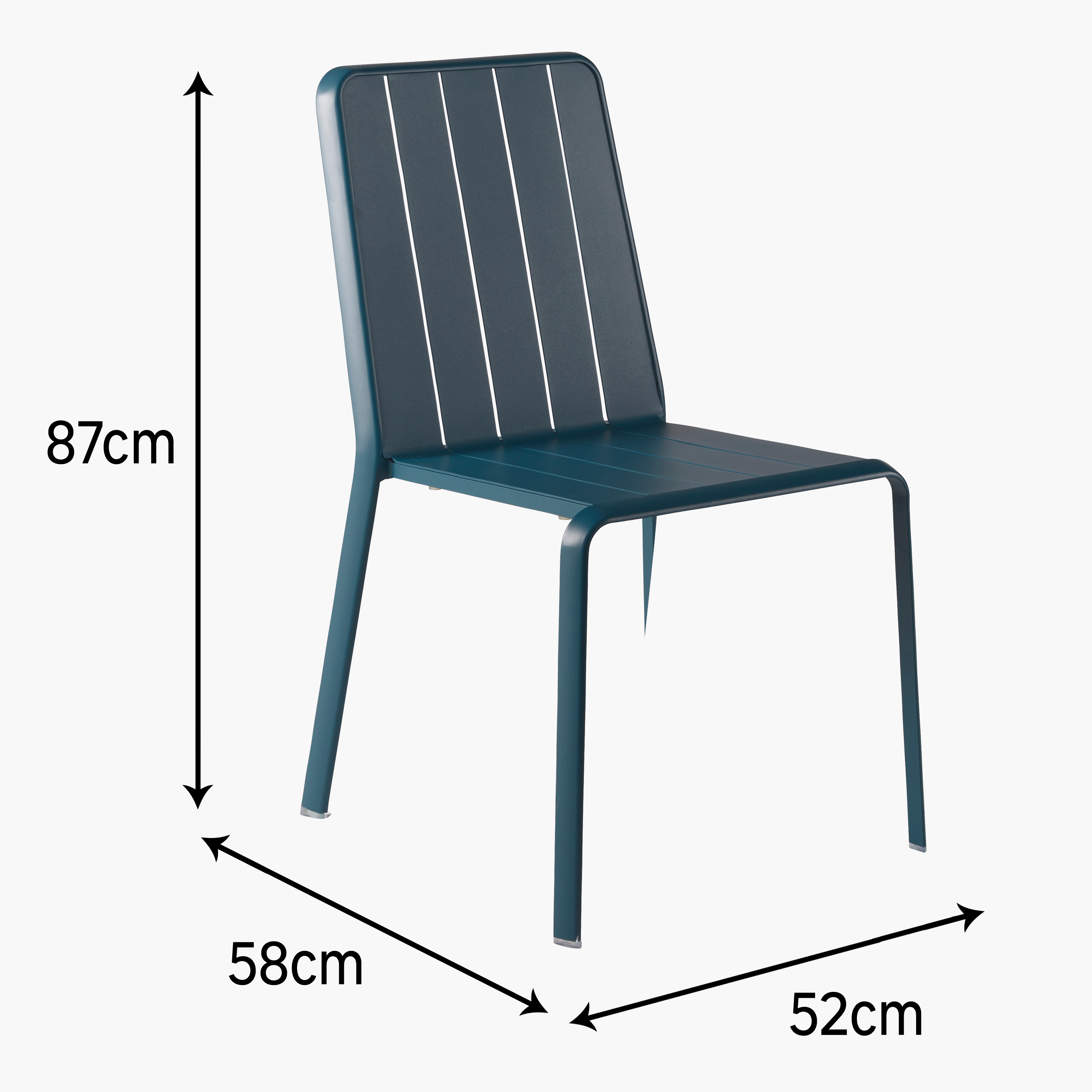 Sedia da giardino Idaho NATERIAL, struttura e seduta in alluminio blu - 14