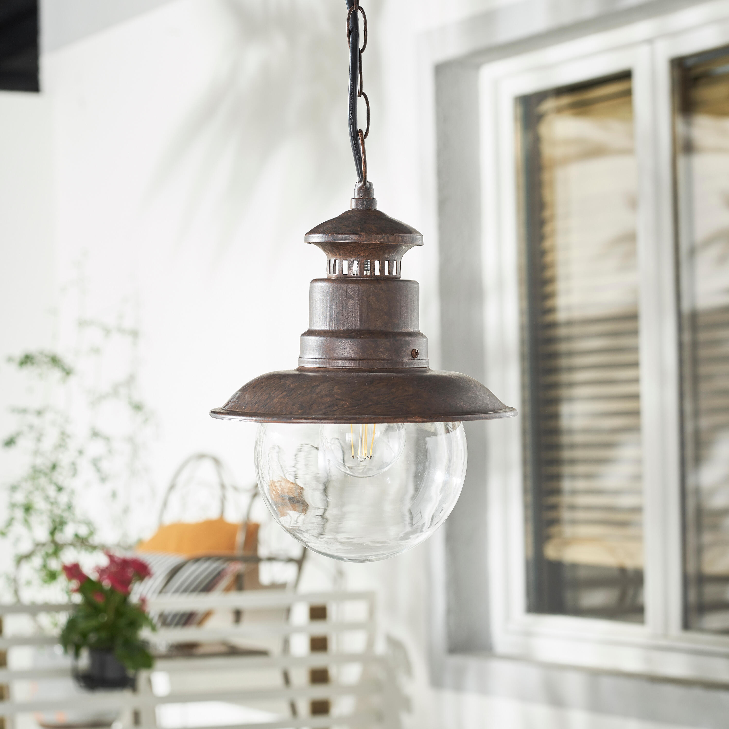 Lampa ogrodowa wisząca RUST MARINA IP44 patyna E27 INSPIRE - 4