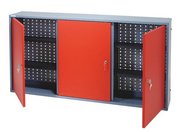 Armoire de rangement en métal rouge KUPPER 120 cm 3 portes - 2