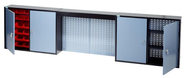 Armoire suspendue 4 étagères, l.240 x H.60 x P.20 cm - 2