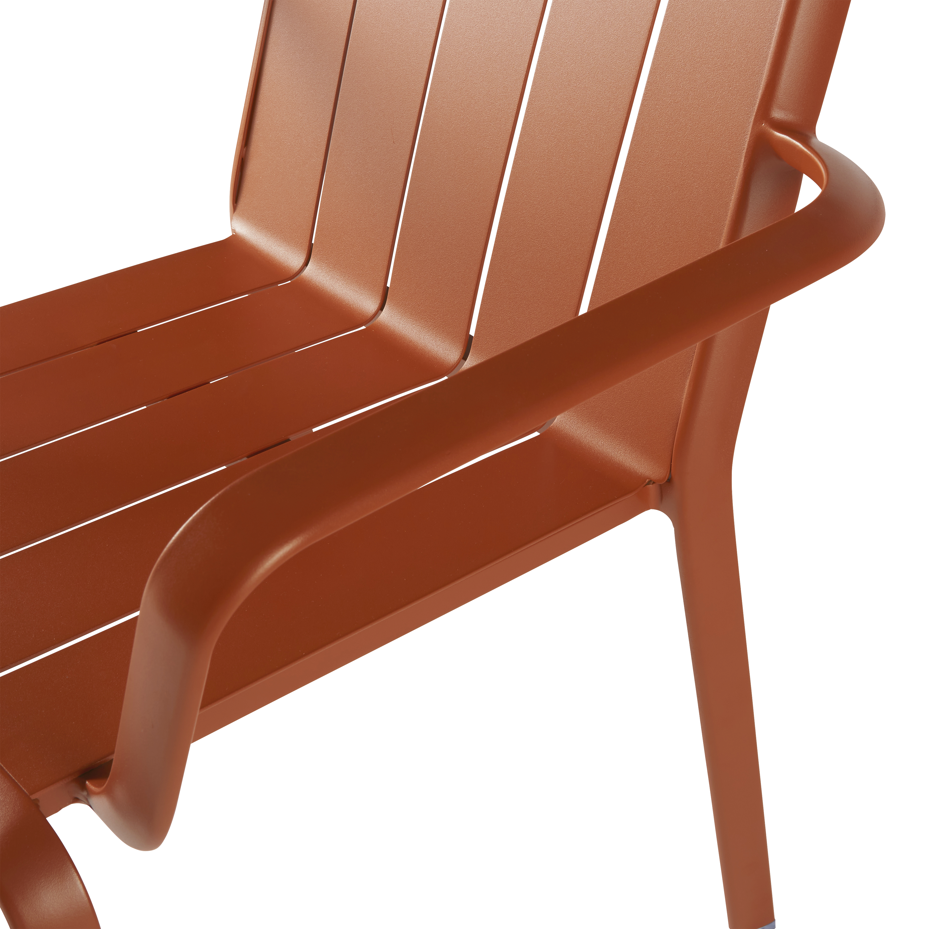 Sedia da giardino con braccioli Idaho NATERIAL, struttura in alluminio rosso, seduta in alluminio arancione - 12
