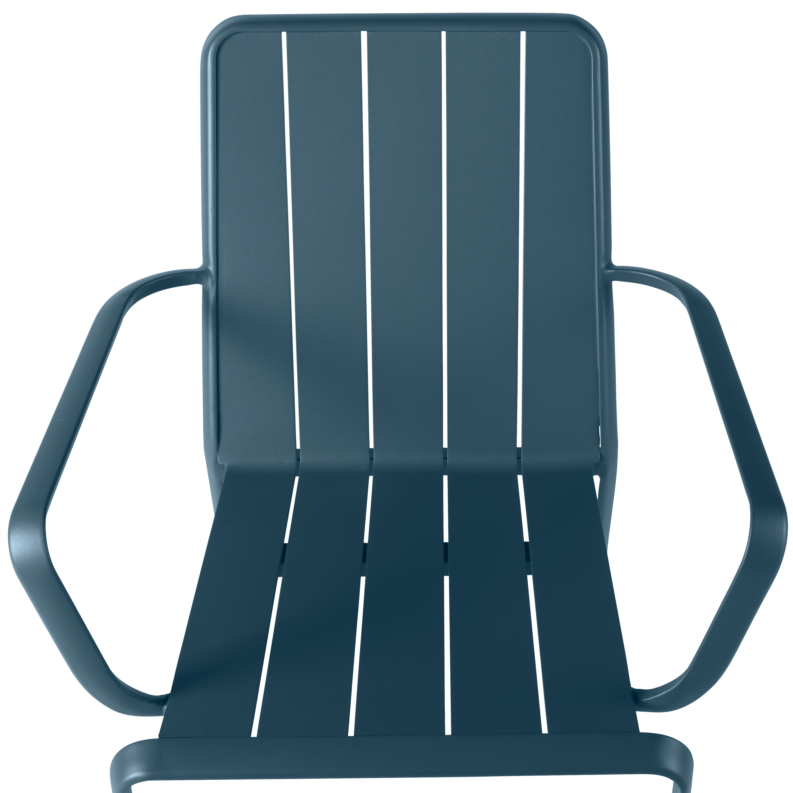 Sedia da giardino con braccioli Idaho NATERIAL, struttura e seduta in alluminio blu - 11