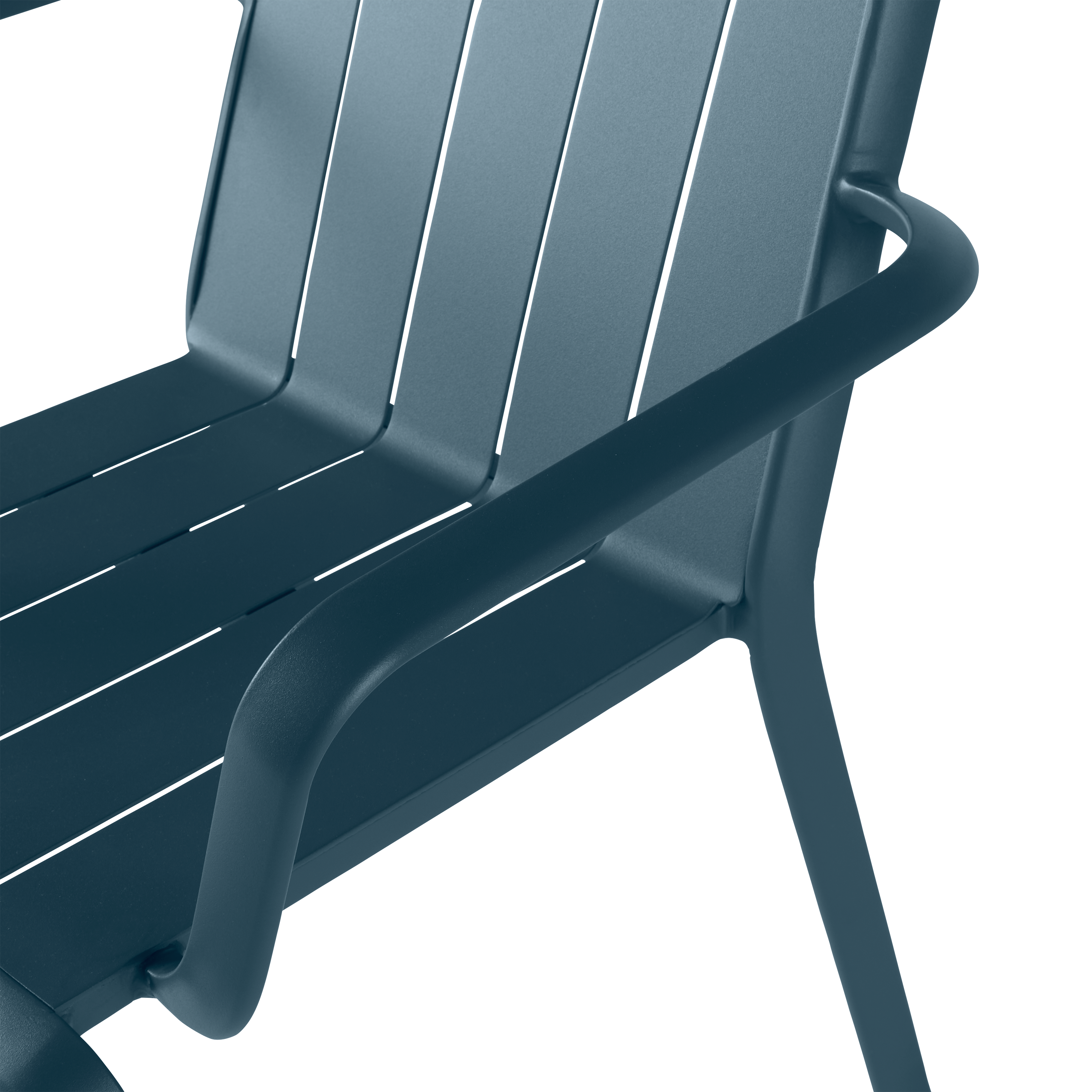 Sedia da giardino con braccioli Idaho NATERIAL, struttura e seduta in alluminio blu - 12