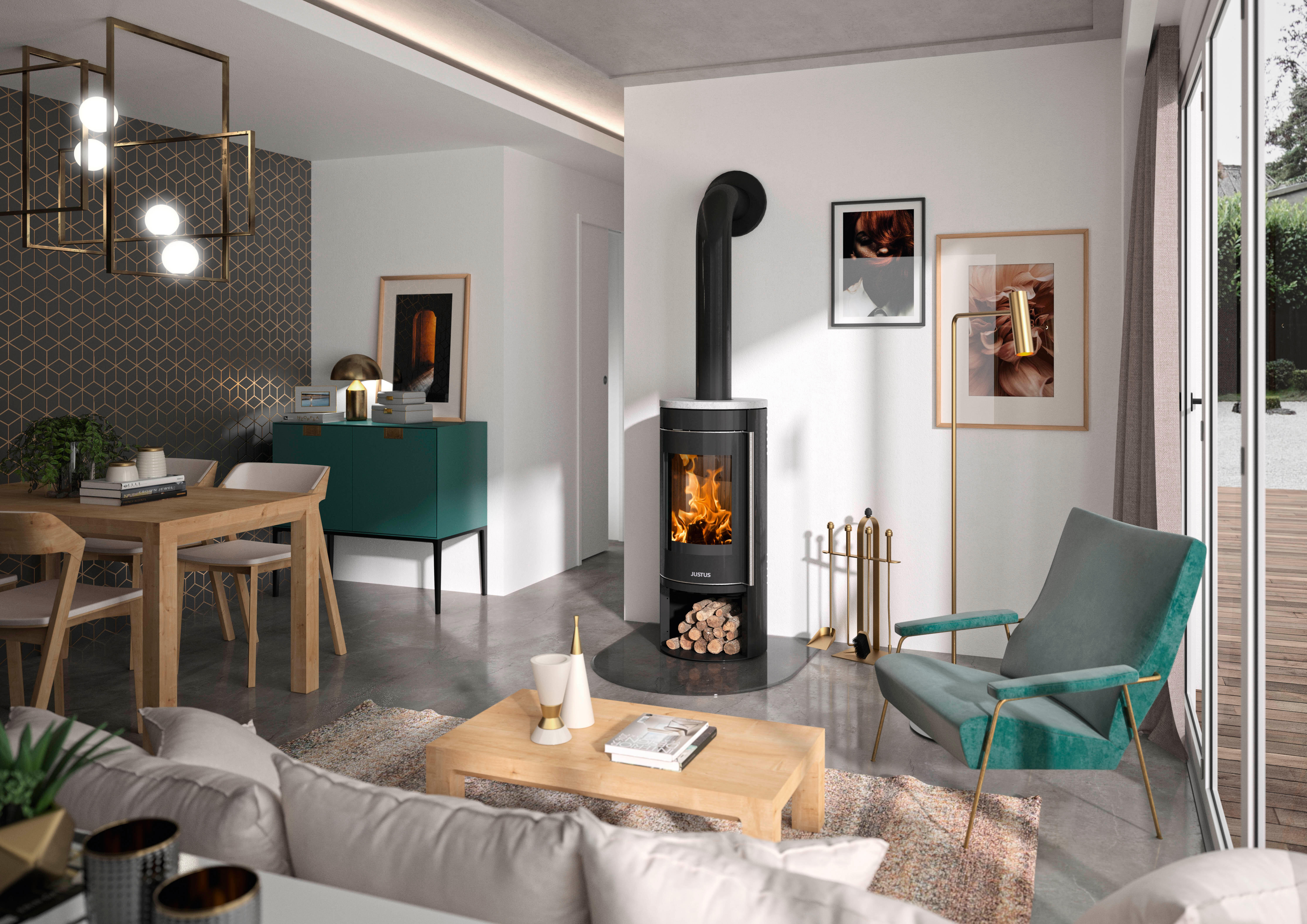 Poêle à bois JUSTUS Mino 2.0 noir / beige, 5 kW Leroy Merlin — free download