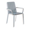 Sedia da giardino con braccioli Idaho NATERIAL, struttura in alluminio blu, seduta in alluminio azzurro