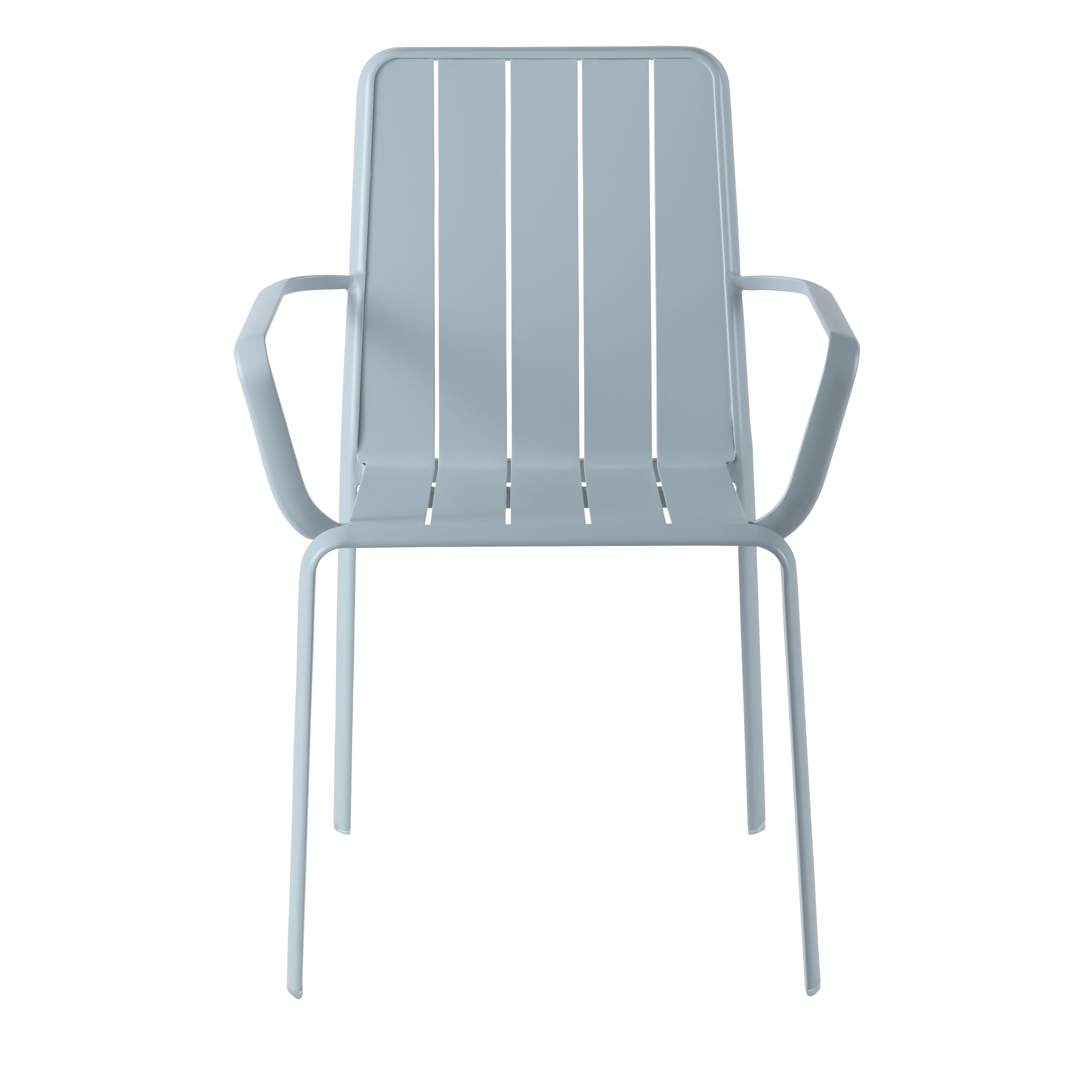 Sedia da giardino con braccioli Idaho NATERIAL, struttura in alluminio blu, seduta in alluminio azzurro - 9