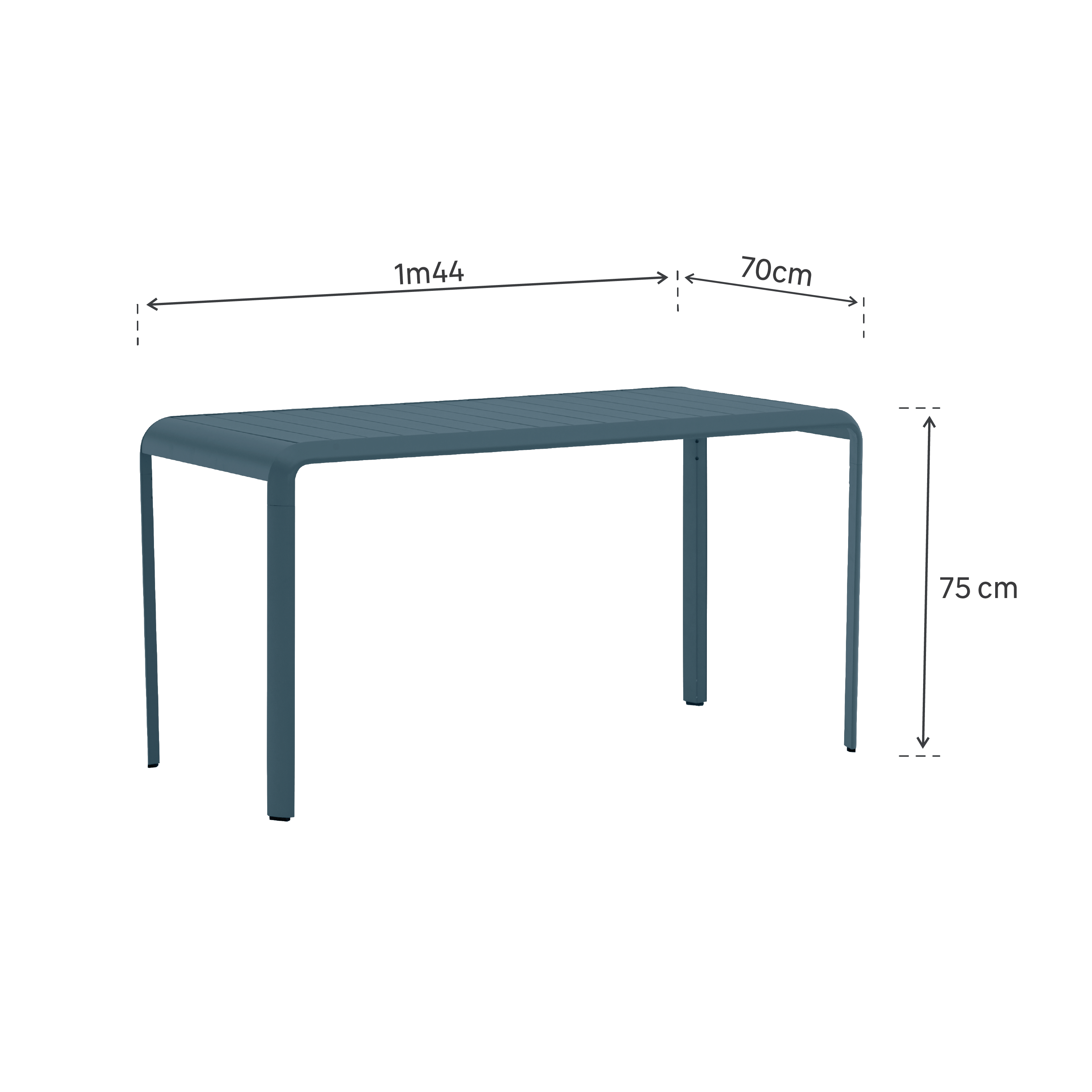 Mesa de alumínio NATERIAL IDAHO 144X70X75CM AGATA - 6