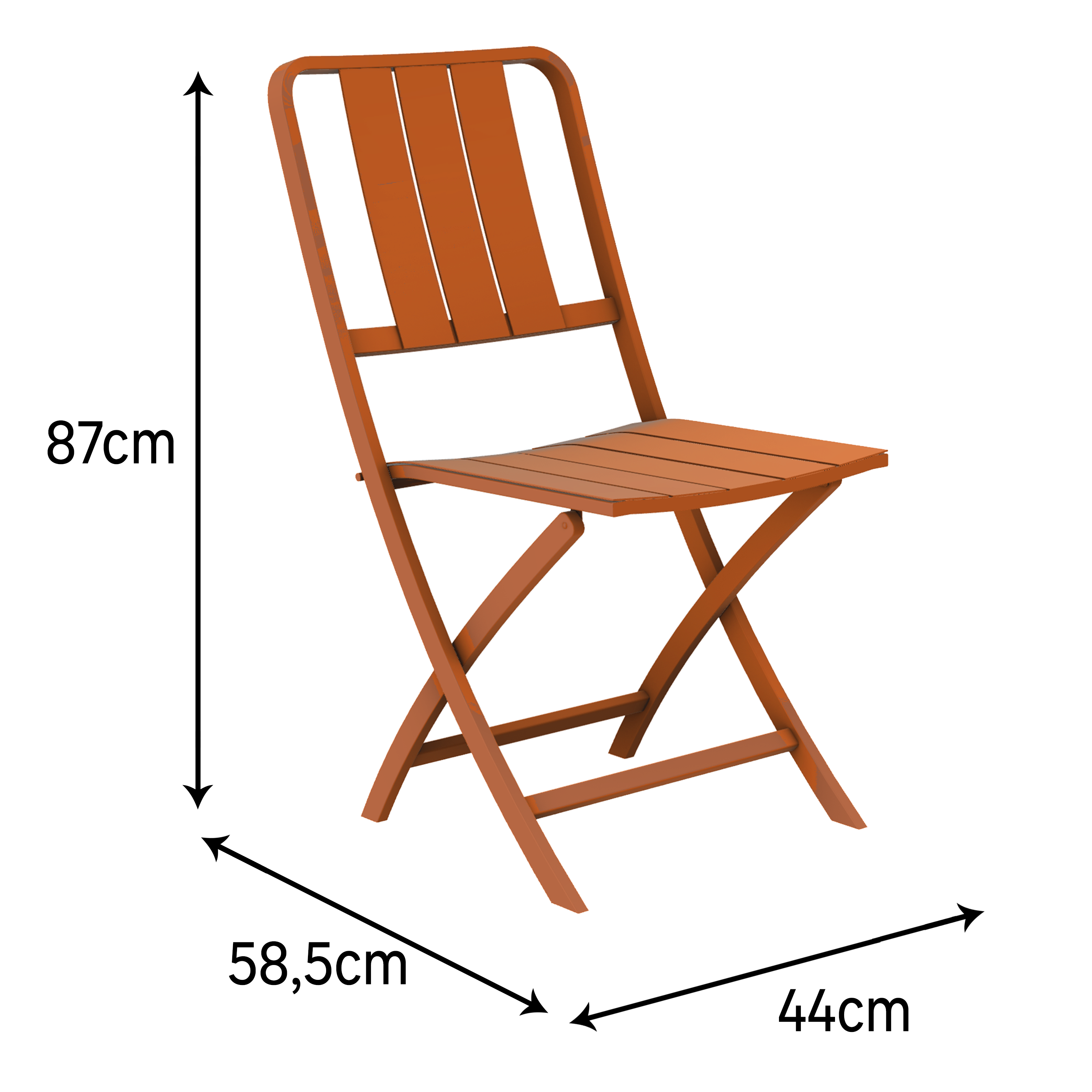 Sedia da giardino pieghevole in alluminio Idaho NATERIAL, seduta in alluminio arancione - 17