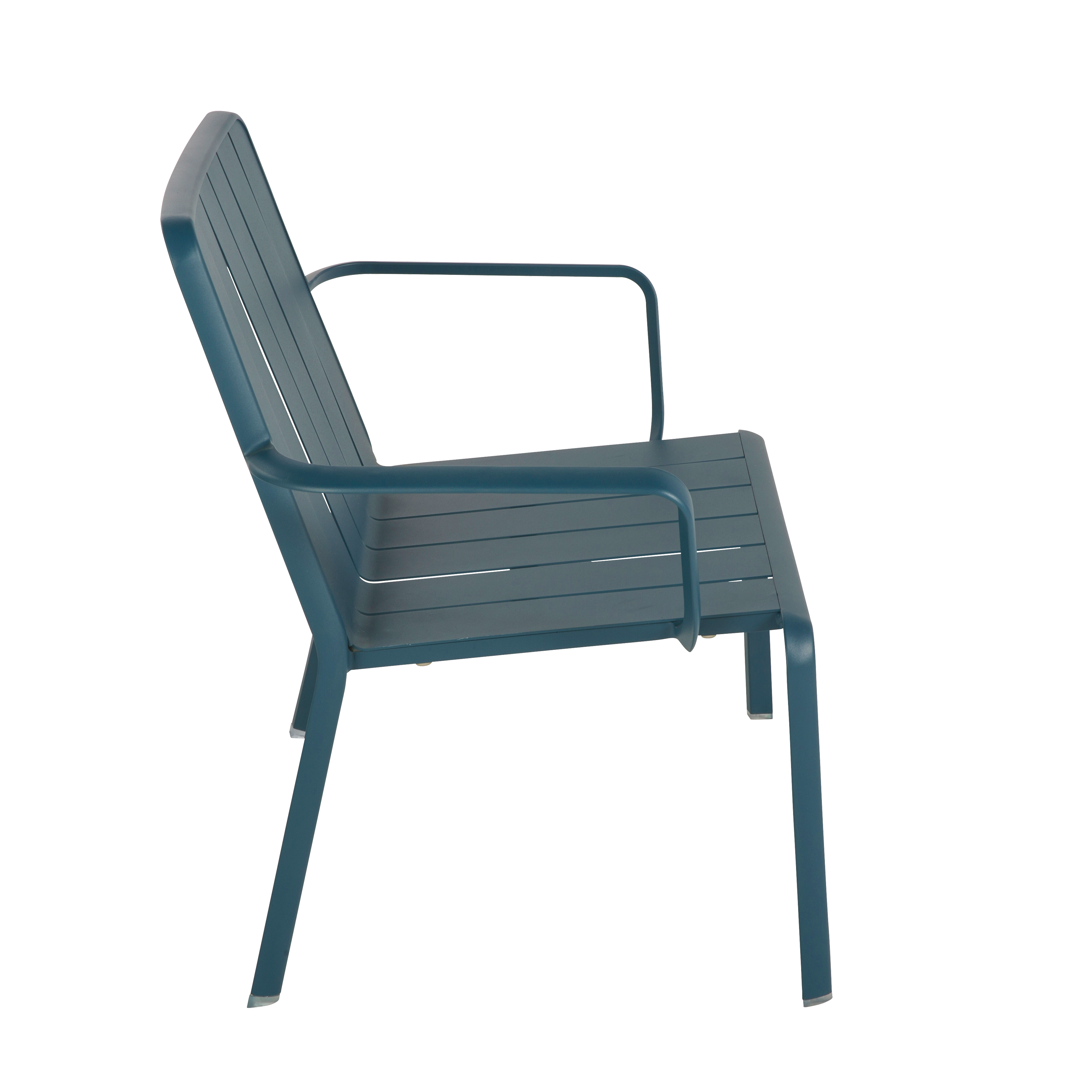 Sedia da giardino con braccioli Idaho NATERIAL, struttura e seduta in alluminio blu - 8