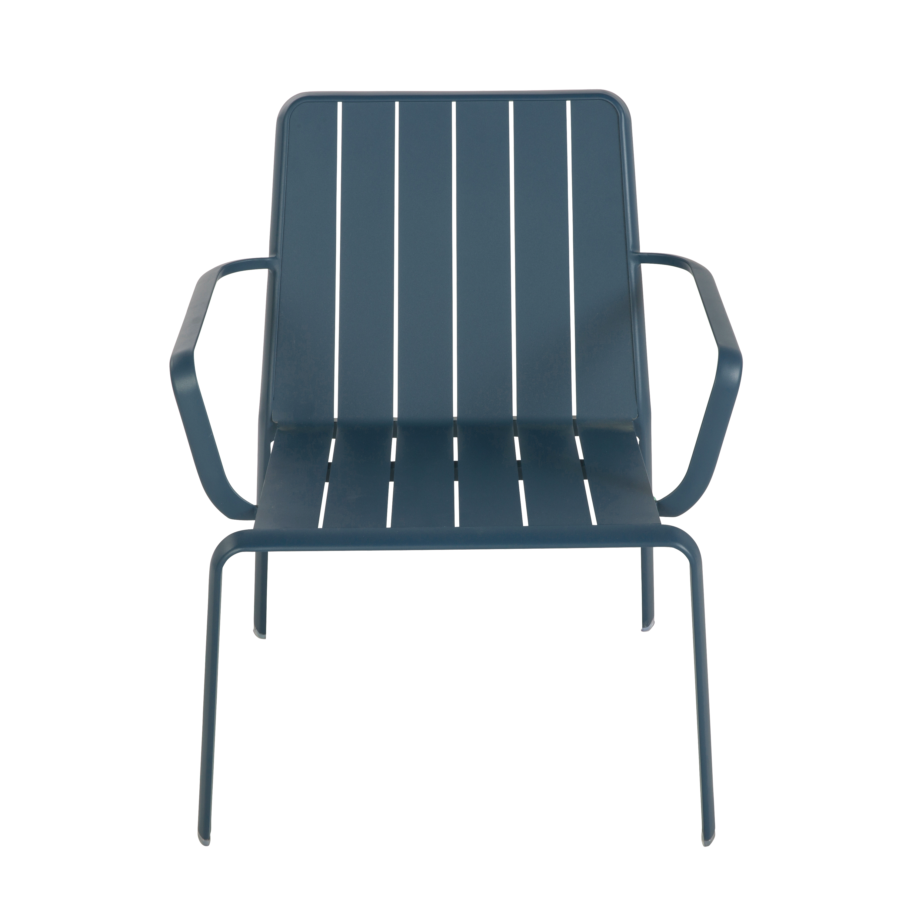 Sedia da giardino con braccioli Idaho NATERIAL, struttura e seduta in alluminio blu - 9