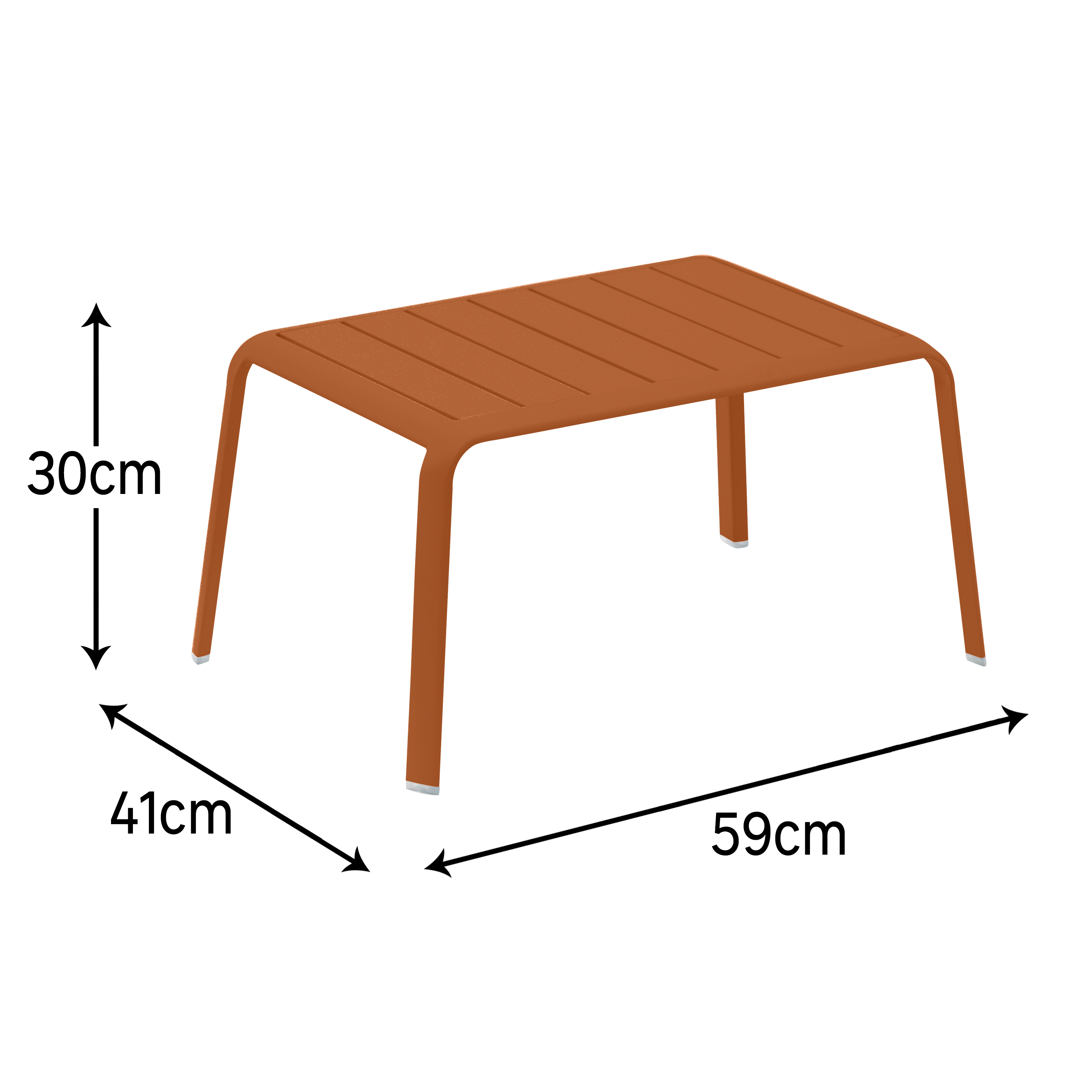 Table basse 59x41 en aluminium orange Idaho NATERIAL - 8