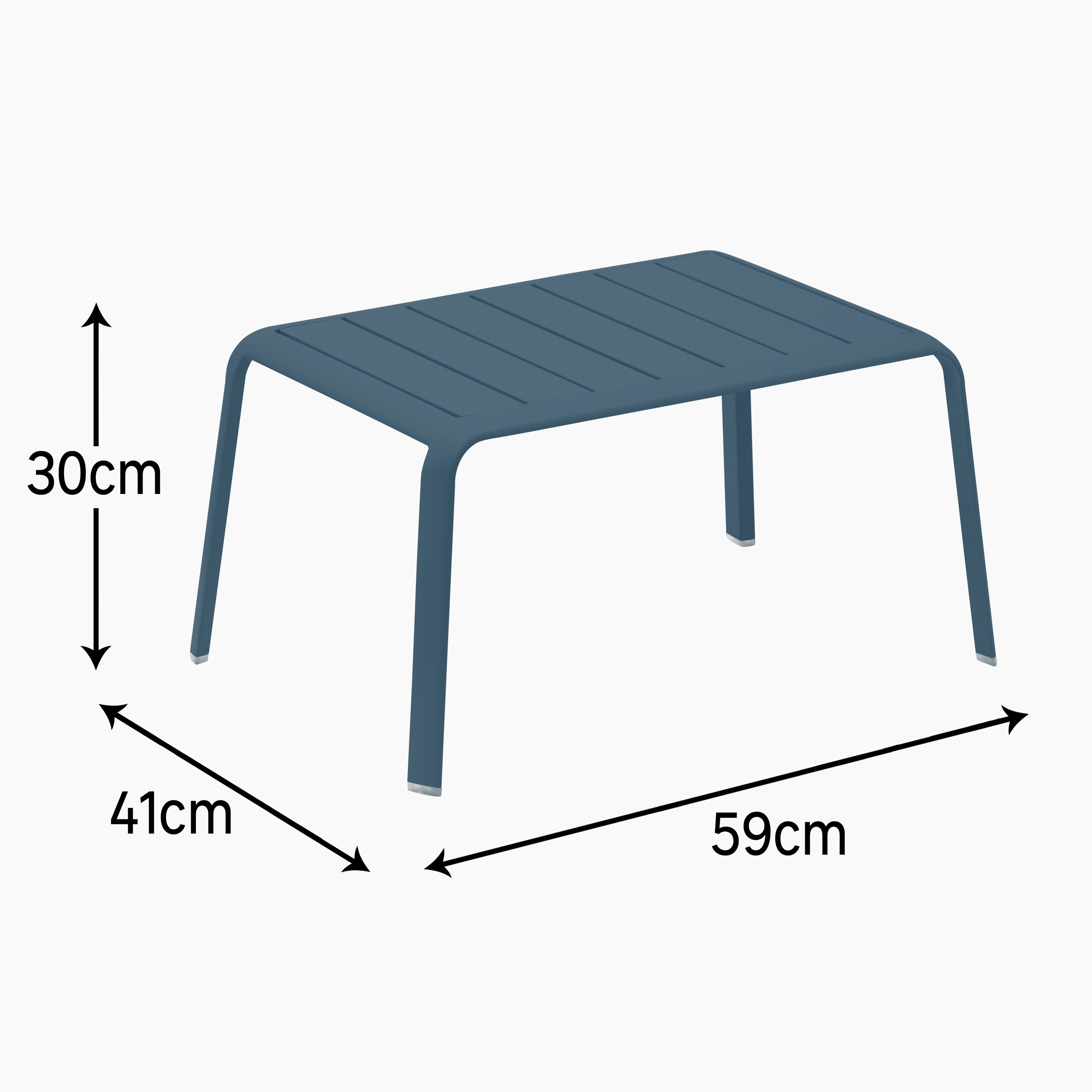 Table basse NATERIAL Idaho rectangulaire bleu 2 personnes - 8