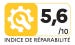 Indice de réparabilité : 5.6 sur 10