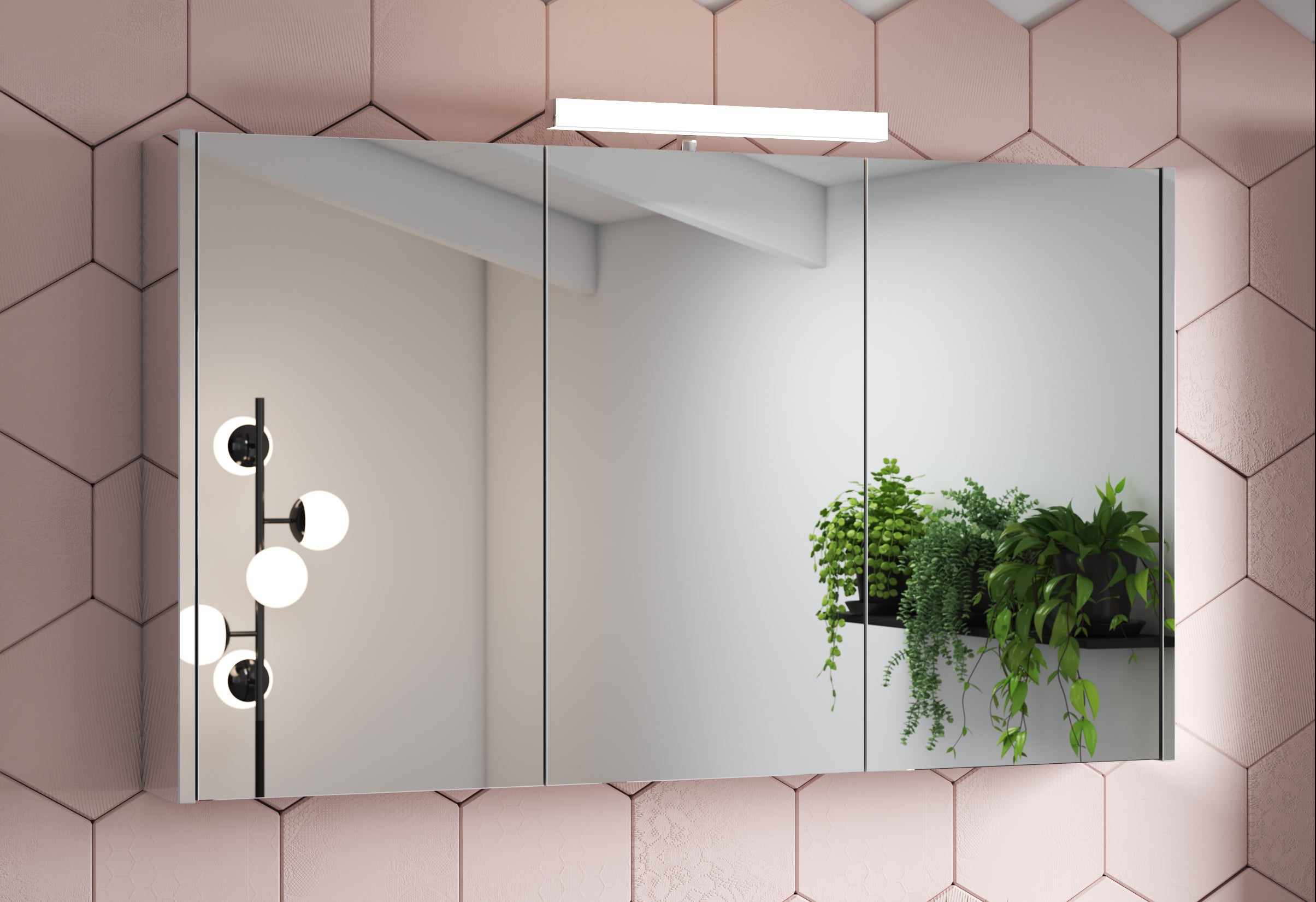 Specchio Contenitore Con Illuminazione Akira con luce fredda L 120 x H 70 x P 15.5 cm - 2