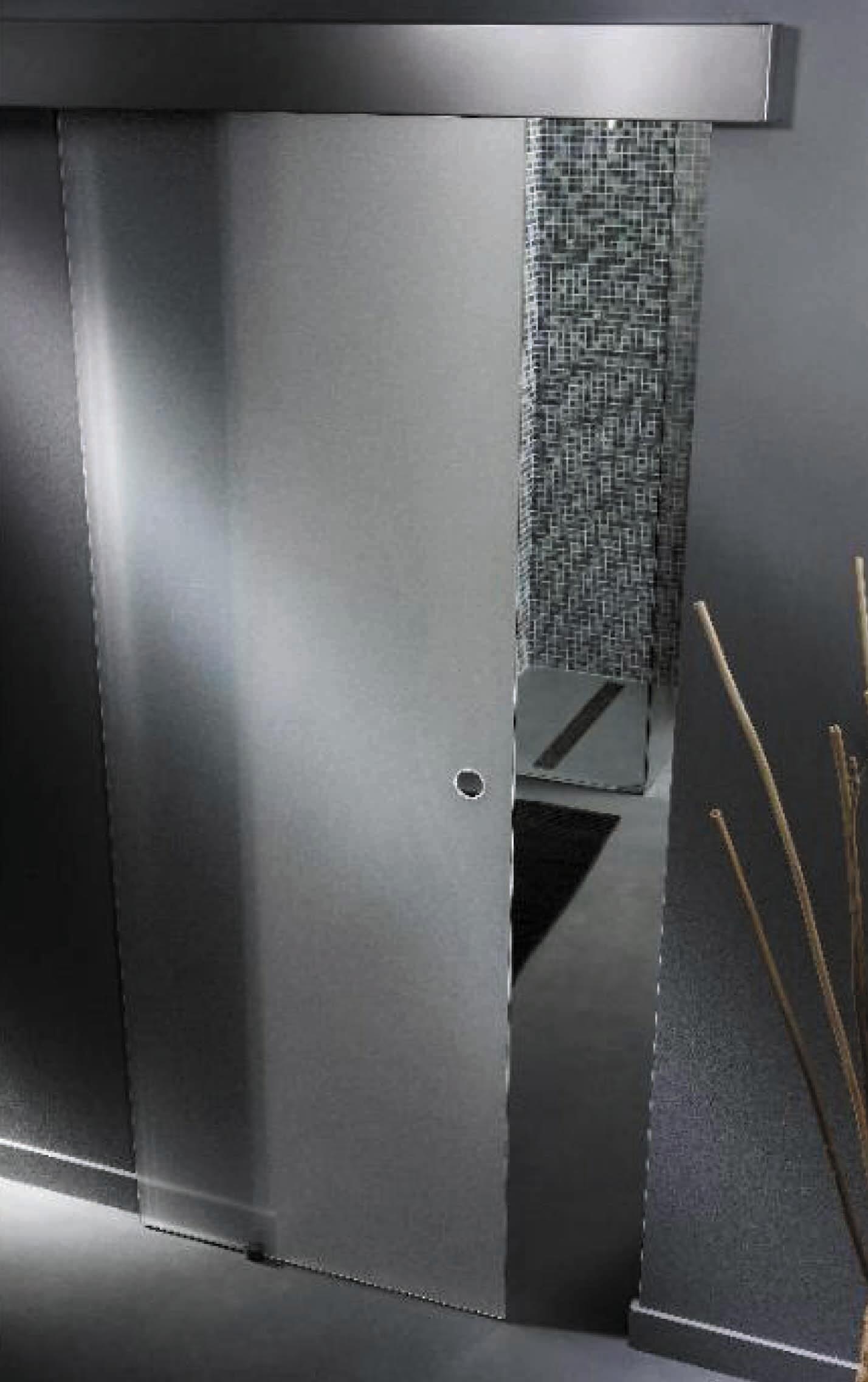 Puerta de interior corredera de cristal mate templado Artens Orlando anchura 83cm - 3