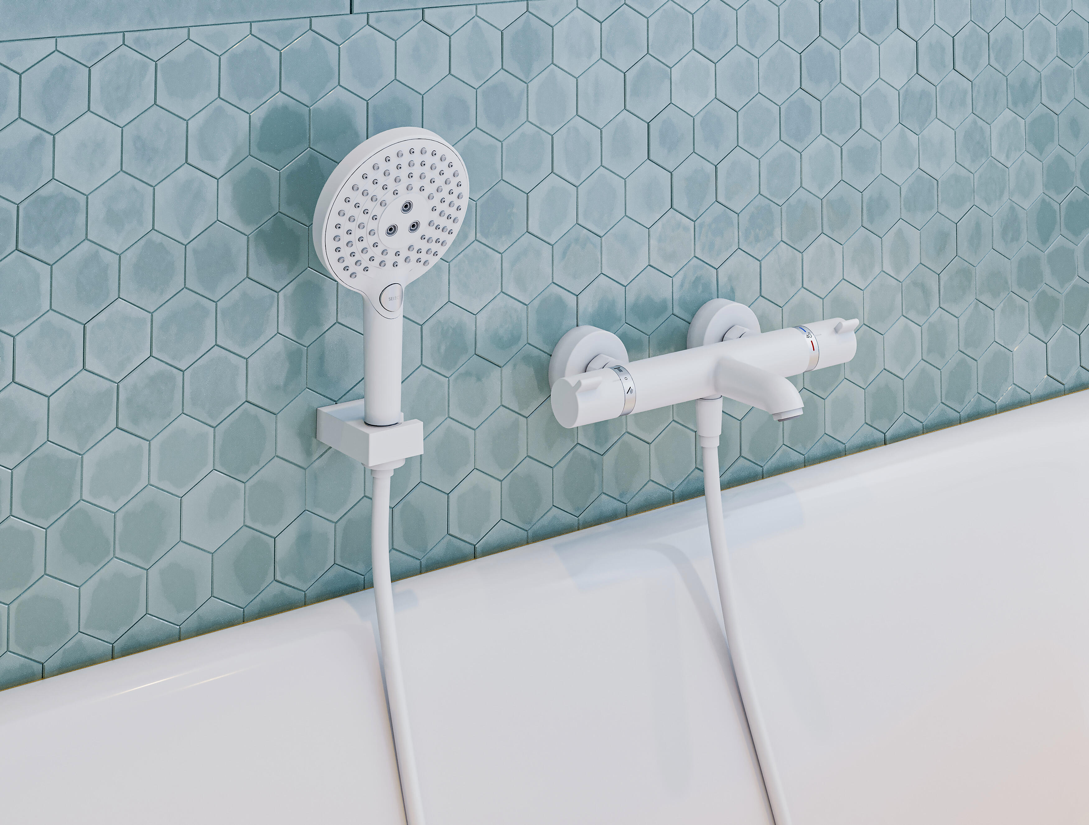 Robinet de baignoire HANSGROHE Ecostat comfort blanc - 2
