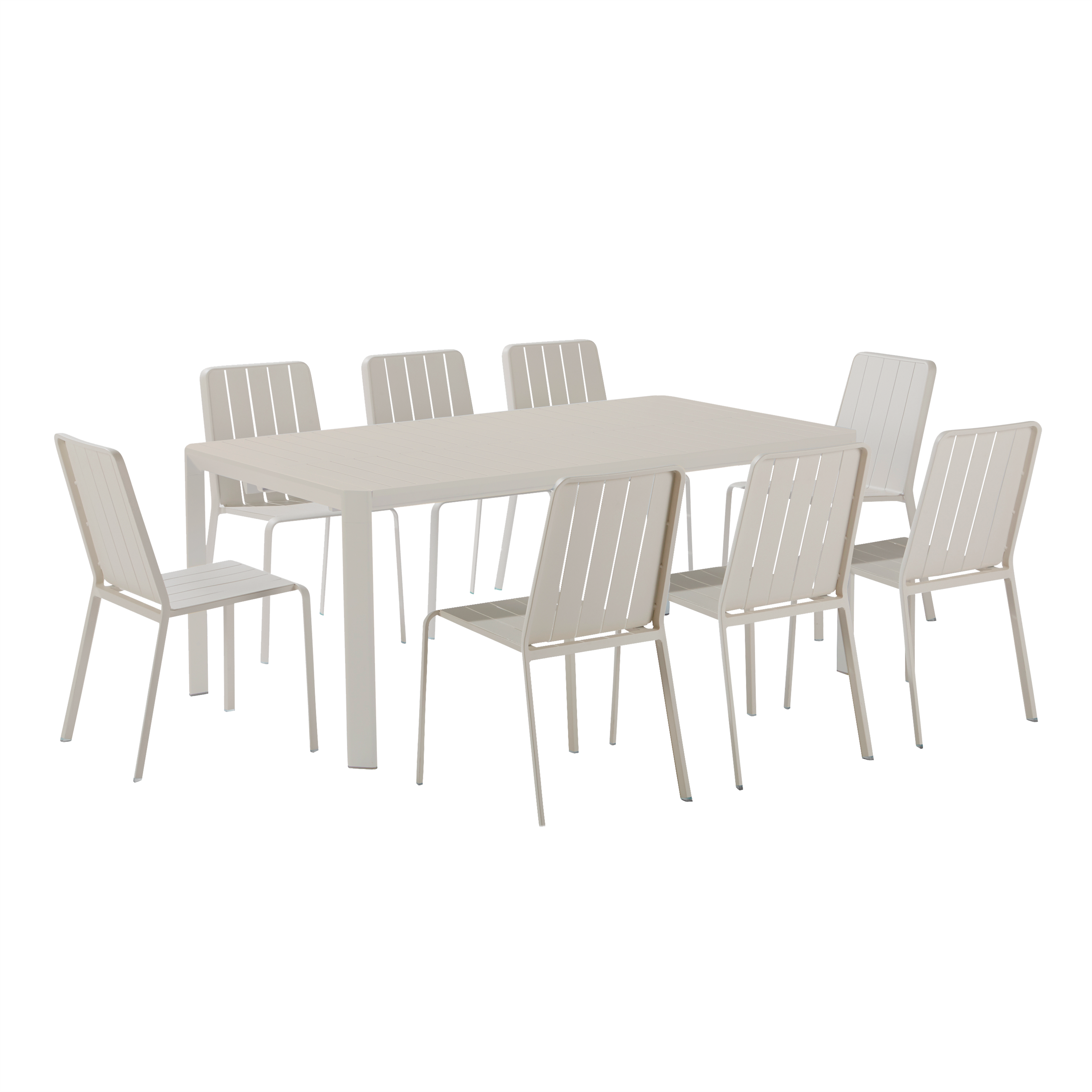 Sedia da giardino Idaho NATERIAL, struttura e seduta in alluminio beige - 11