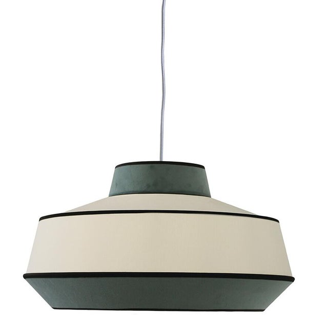 Suspension 1xE27 coton blanc/vert SEYNAVE Brad D.45 cm