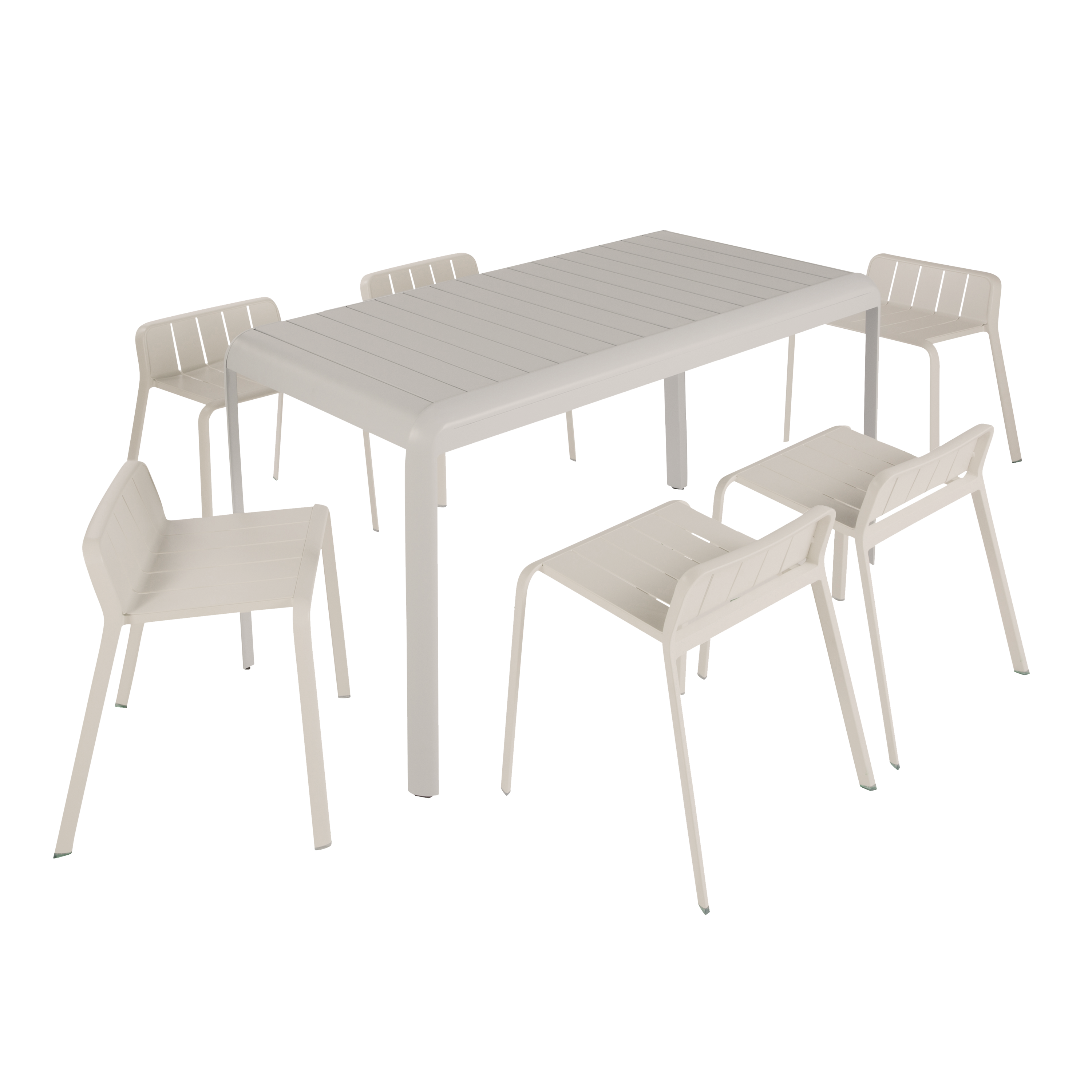 Sgabello da giardino in alluminio beige Idaho NATERIAL, 1 posto - 6