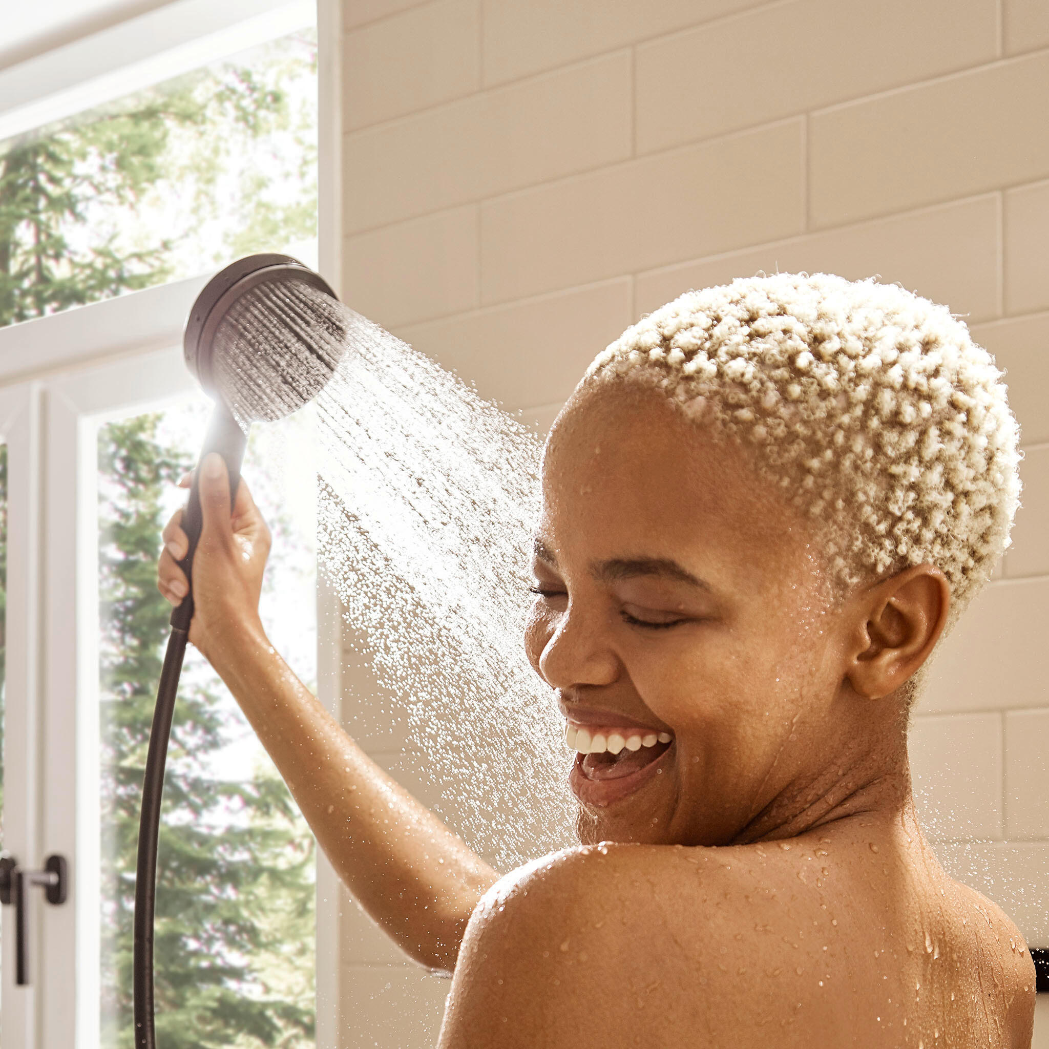 Pommeau de douche 3 jets noir, Pulsify Eco, HANSGROHE - 4