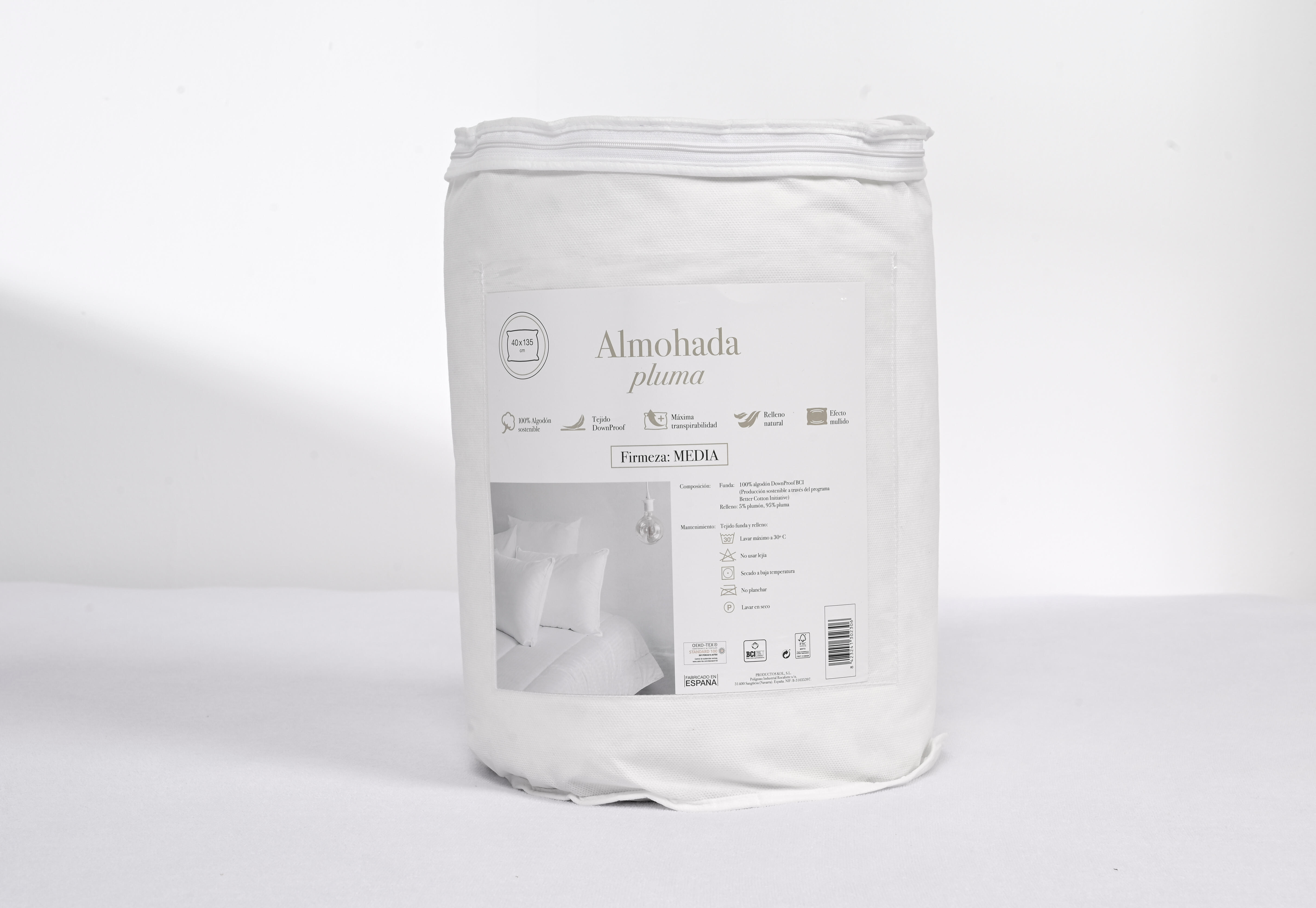 Almohada rectangular Pluma plumón 40 x 90 cm - 8