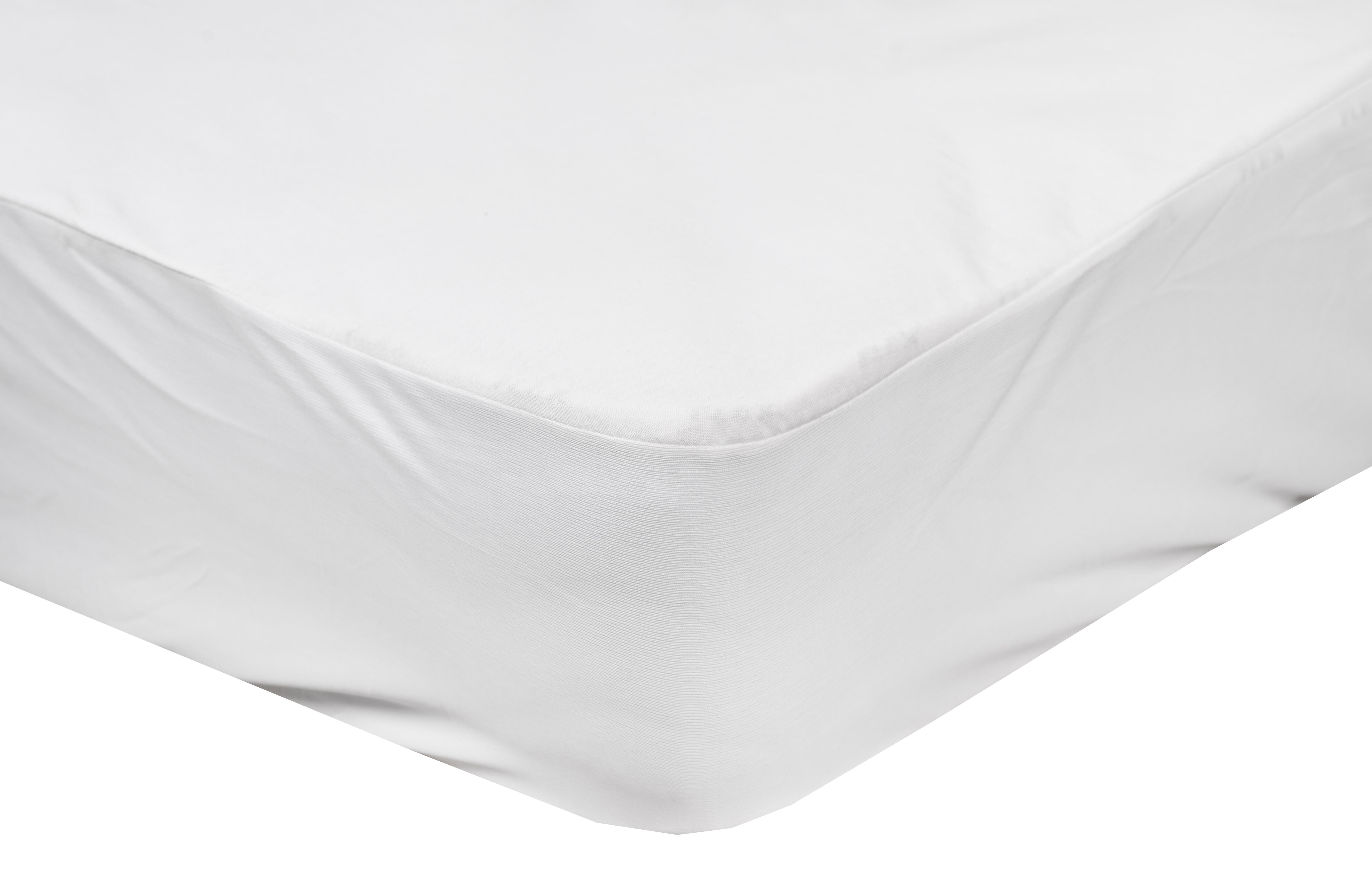 Protector de colchón antiácaros algodón blanco para cama de 150 cm