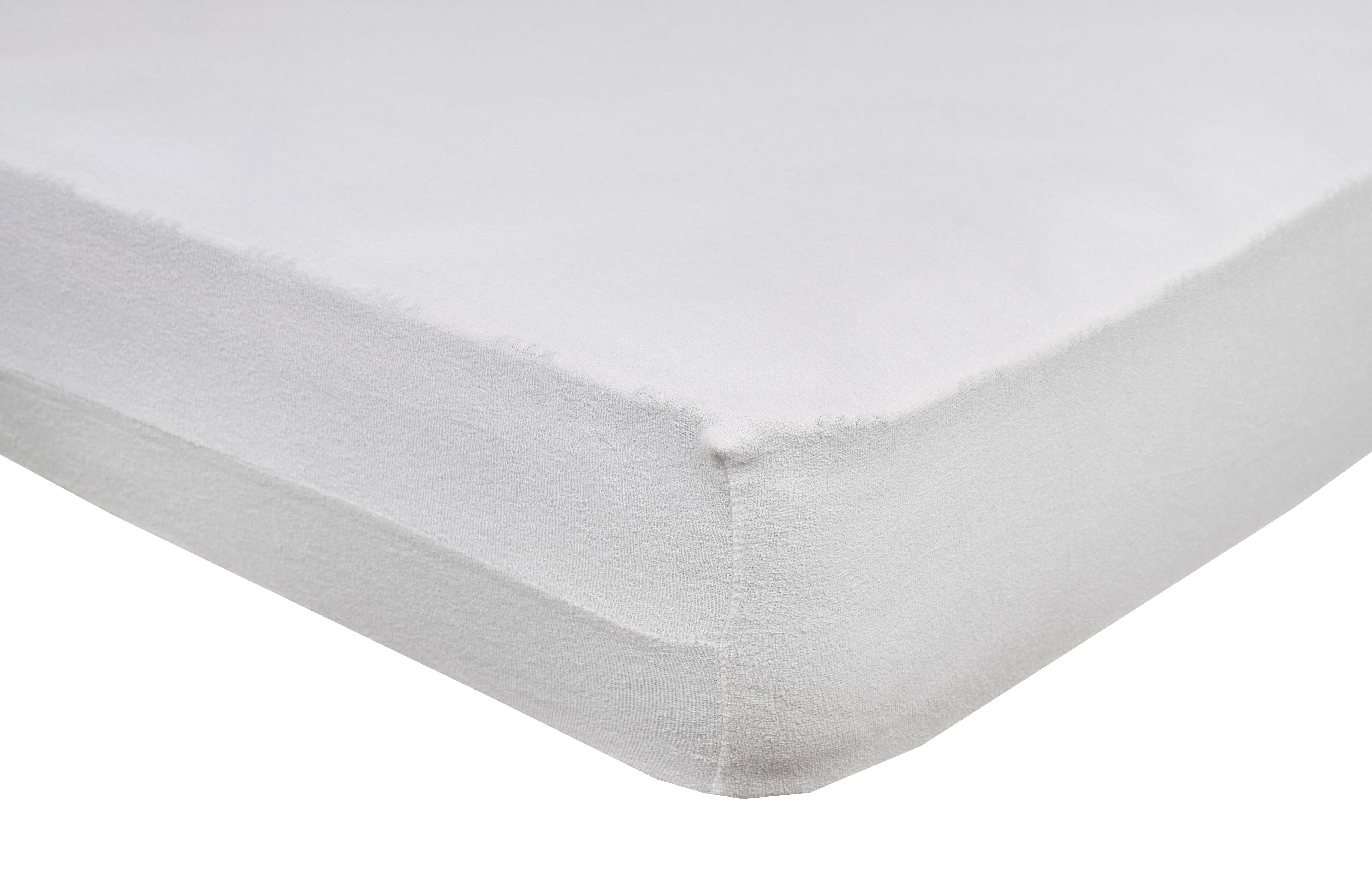 Funda de colchón Rizo Elástico tela algodón blanco para cama de 90 cm - 6
