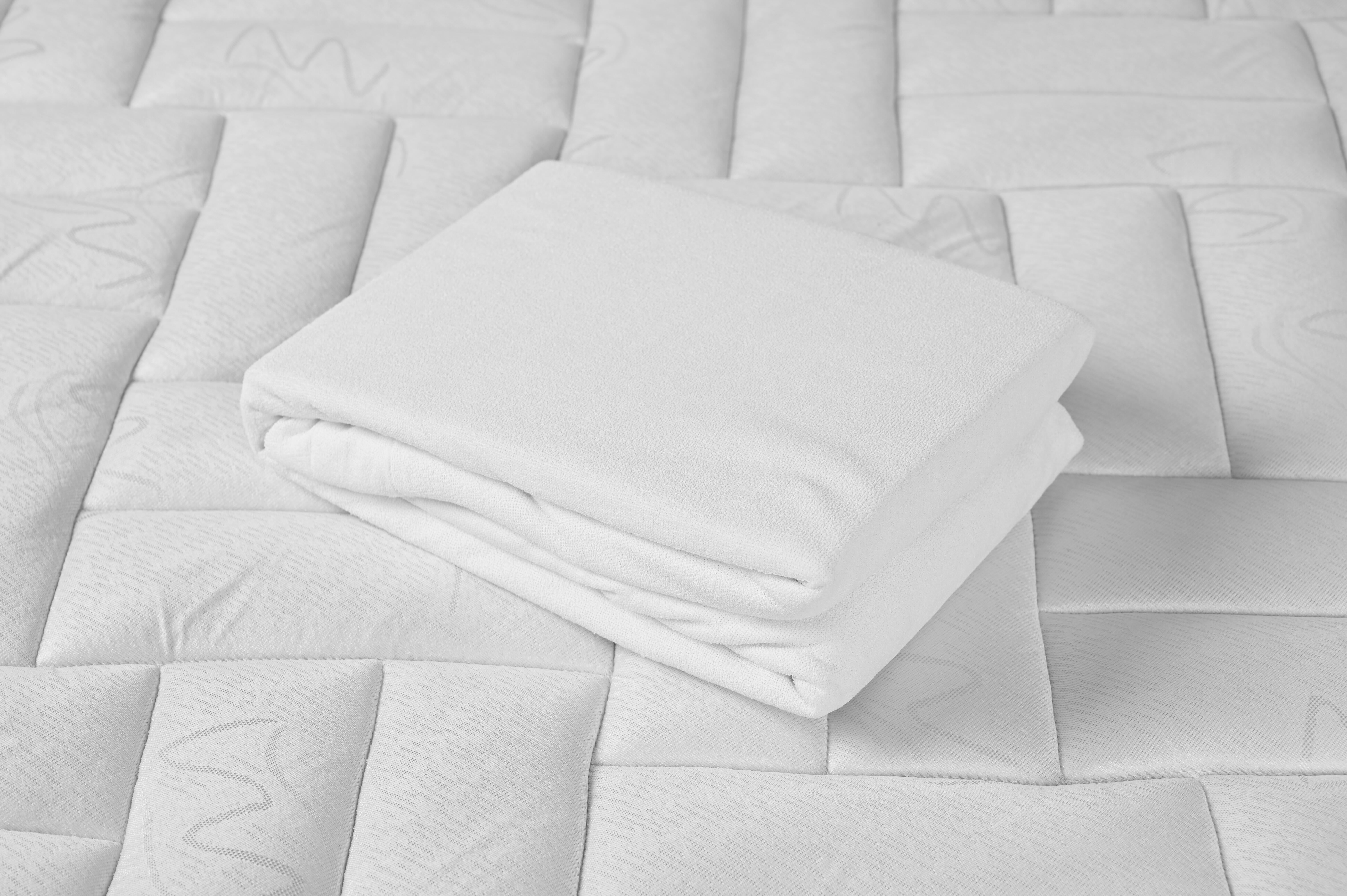 Funda de colchón Rizo Elástico tela algodón blanco para cama de 90 cm - 2
