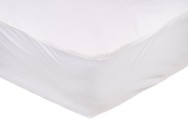 Protector de colchón Liso tela algodón blanco para cama de 150 cm