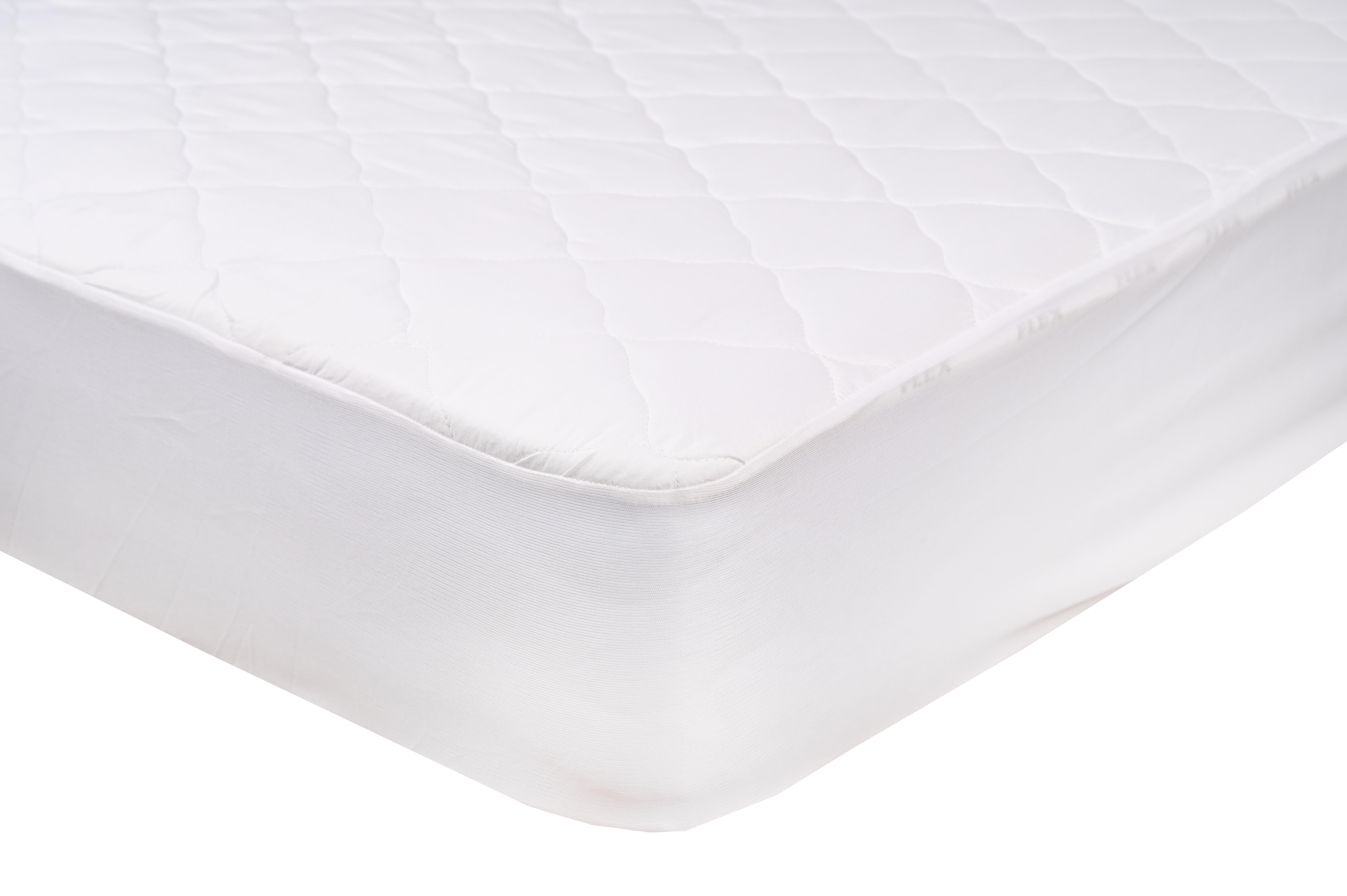 Cubre colchón microfibra reversible poliéster blanco para cama de 150 cm