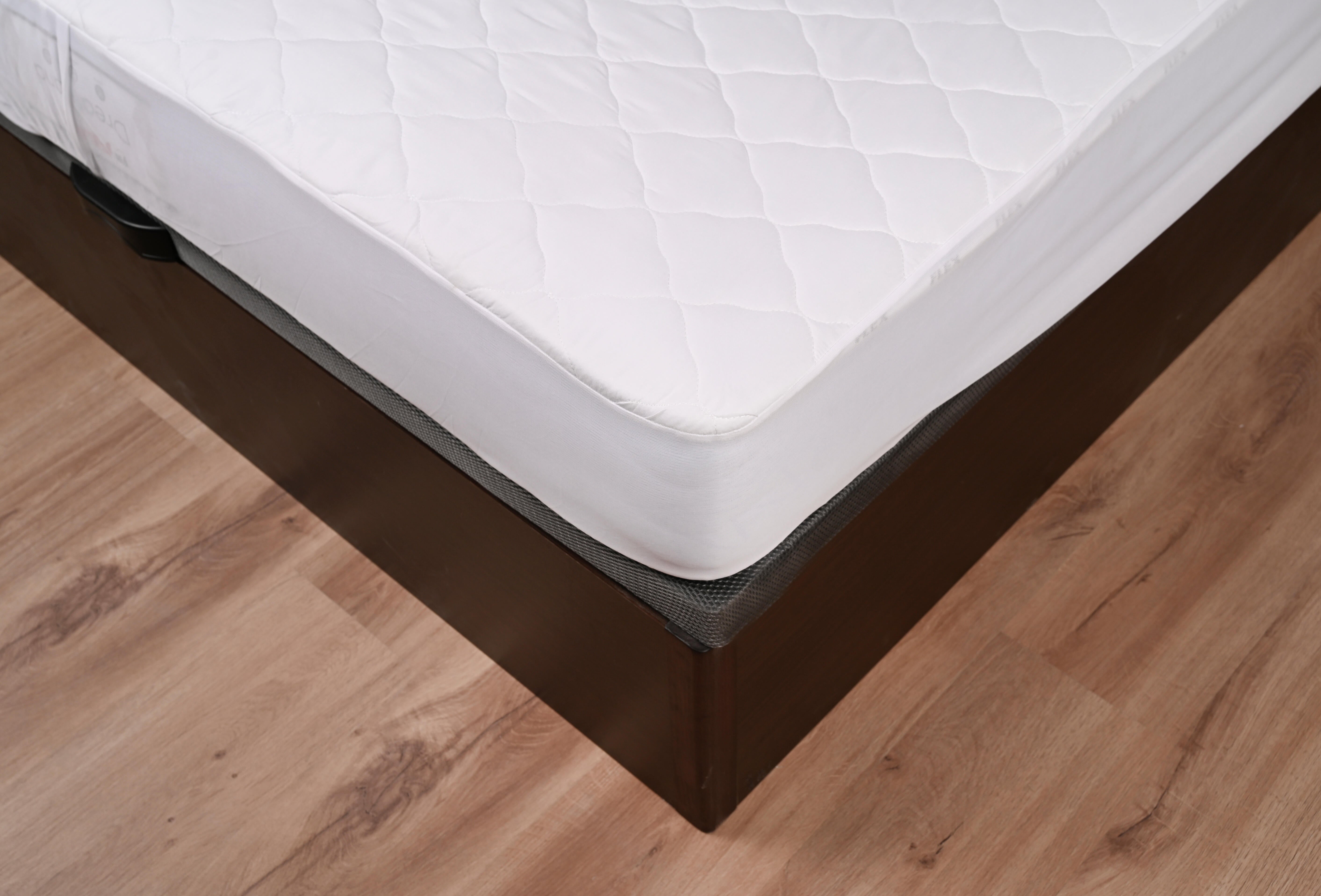 Cubre colchón Microfibra Reversible poliéster blanco para cama de 150 cm - 4
